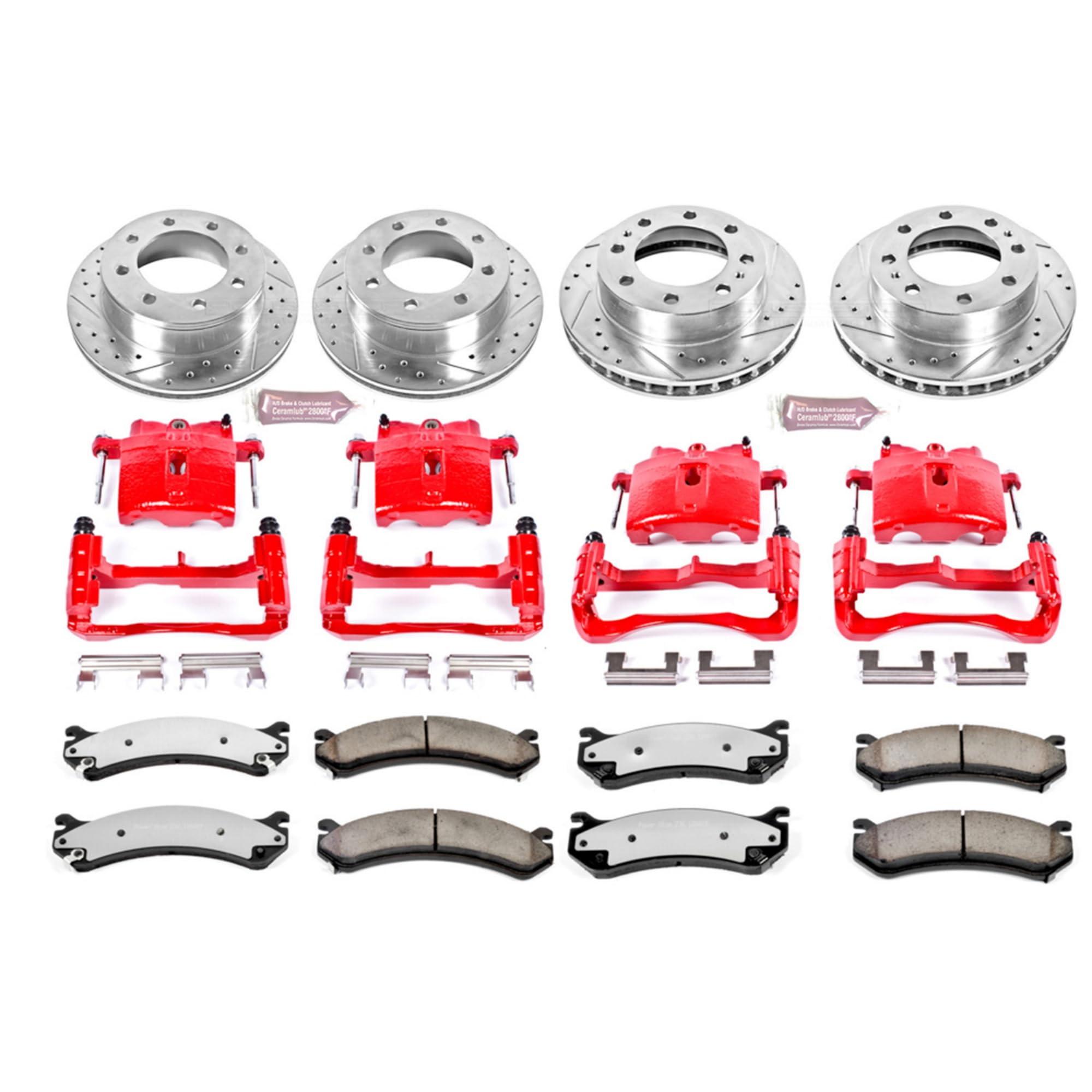 Power Stop Z36 KC2027-36 Brake Kit Front & Rear with Calipers For Avalanche 2500 Silverado 2500 Suburban 2500 Suburban 2500 Sierra 2500 Yukon XL 2500 Yukon XL 2500 [Model Specific]