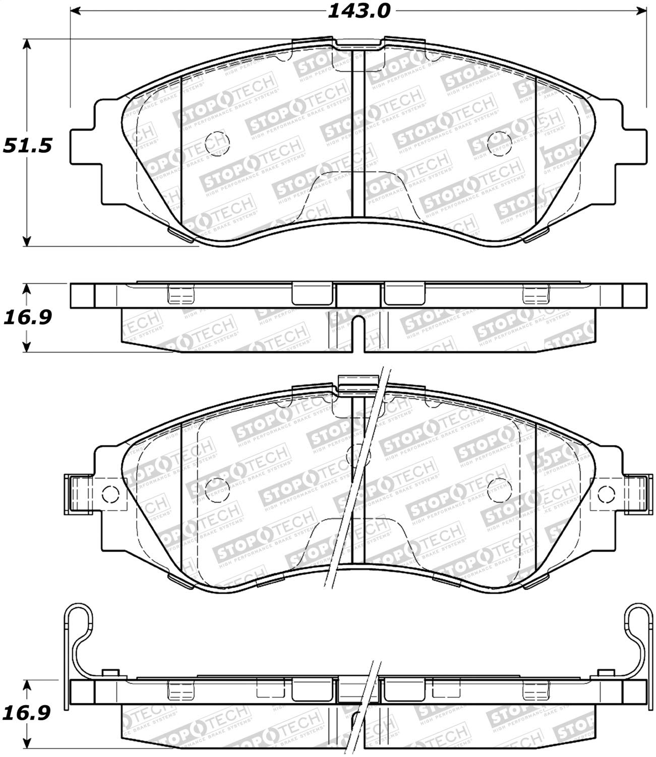Street Select StopTech Brake Pads 305.07970
