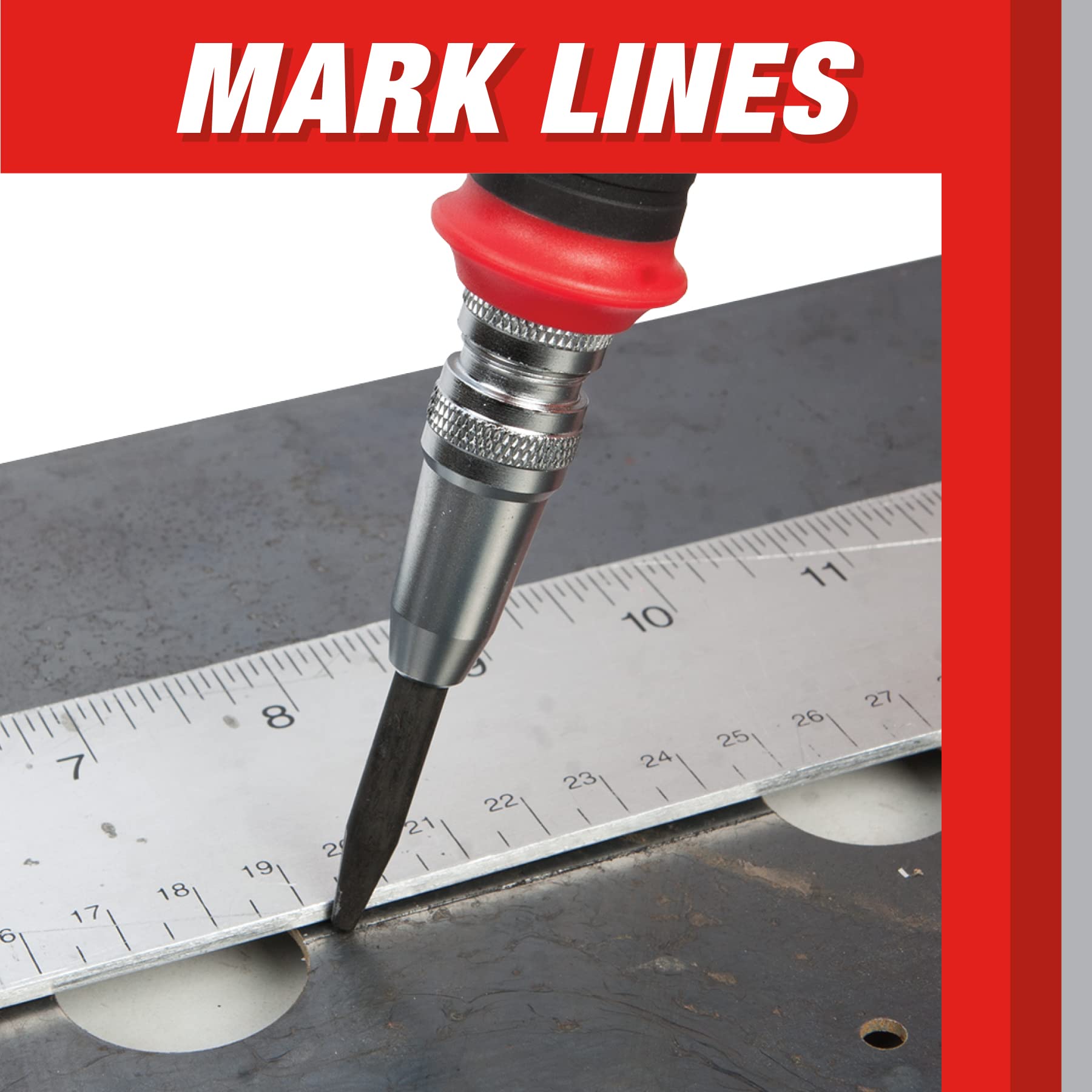 W7550 Performance Tool Automatic Center Punch HD - Precise and Durable Tool for Marking and Punching Materials, Black