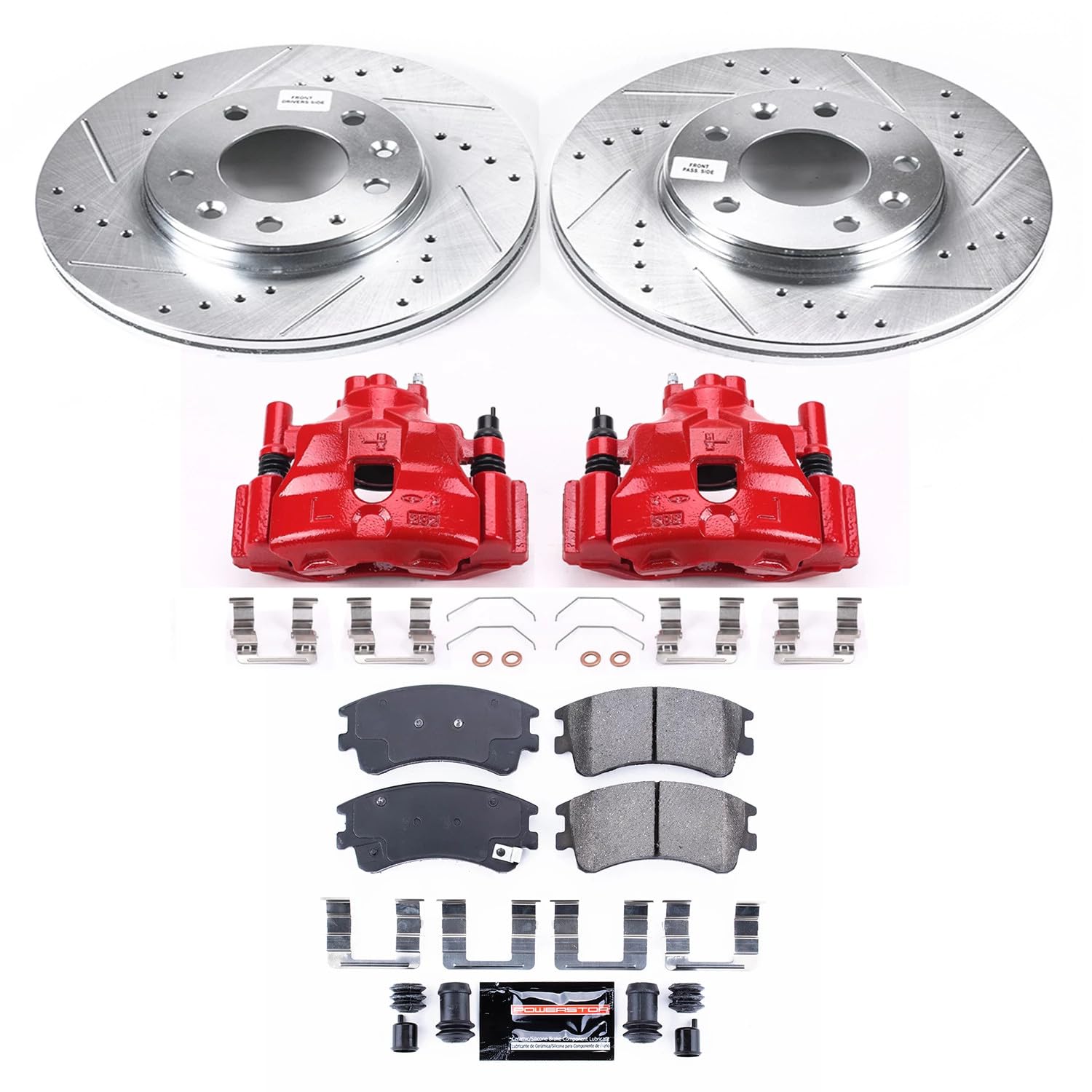 Power Stop Z23 Evolution KC2448 Front Brake Caliper Kit- Brake Rotors | Brake Pads | Brake Calipers For Mazda 6 2003-2005 [Vehicle Specific]