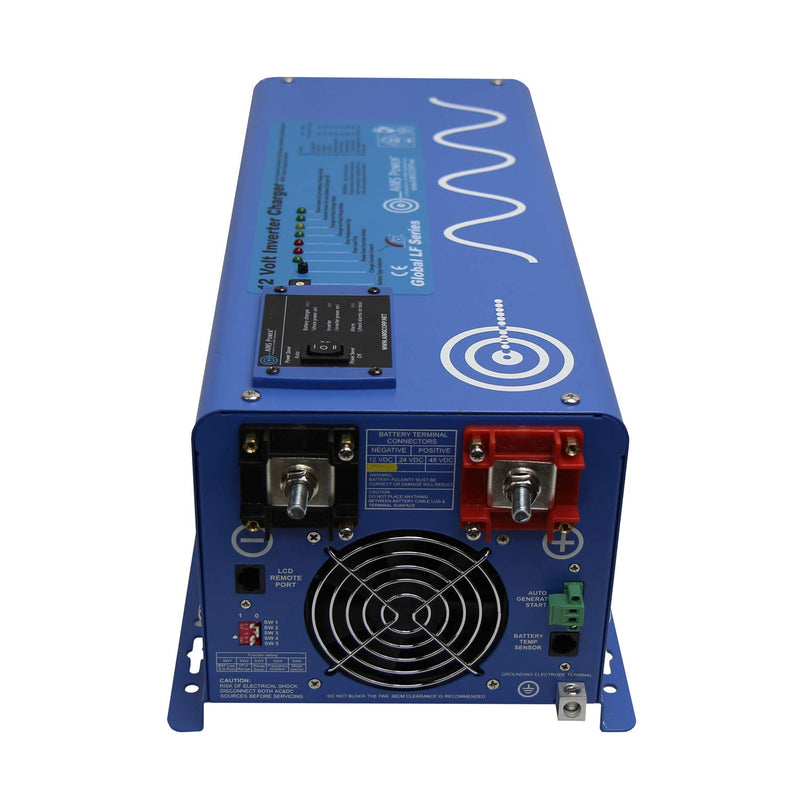 3000 Watt AIMS Power 12 VDC Pure Sine Inverter Charger 120 VAC Output 100A Charger 30A Transfer Switch PICOGLF30W12V120VR
