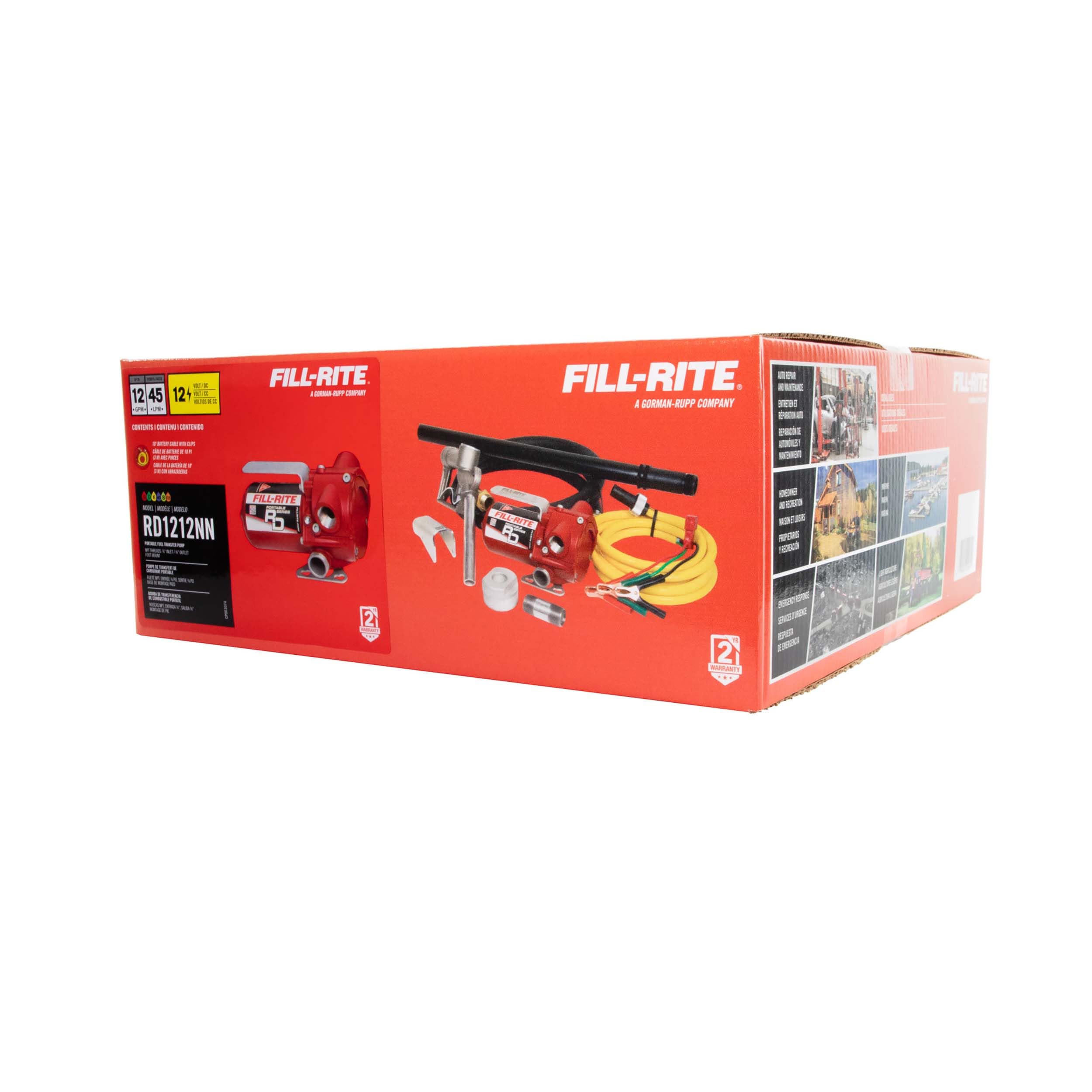 Fill-Rite 12V RD1212NN 12 GPM Portable Fuel Transfer Pump w/Power Cable