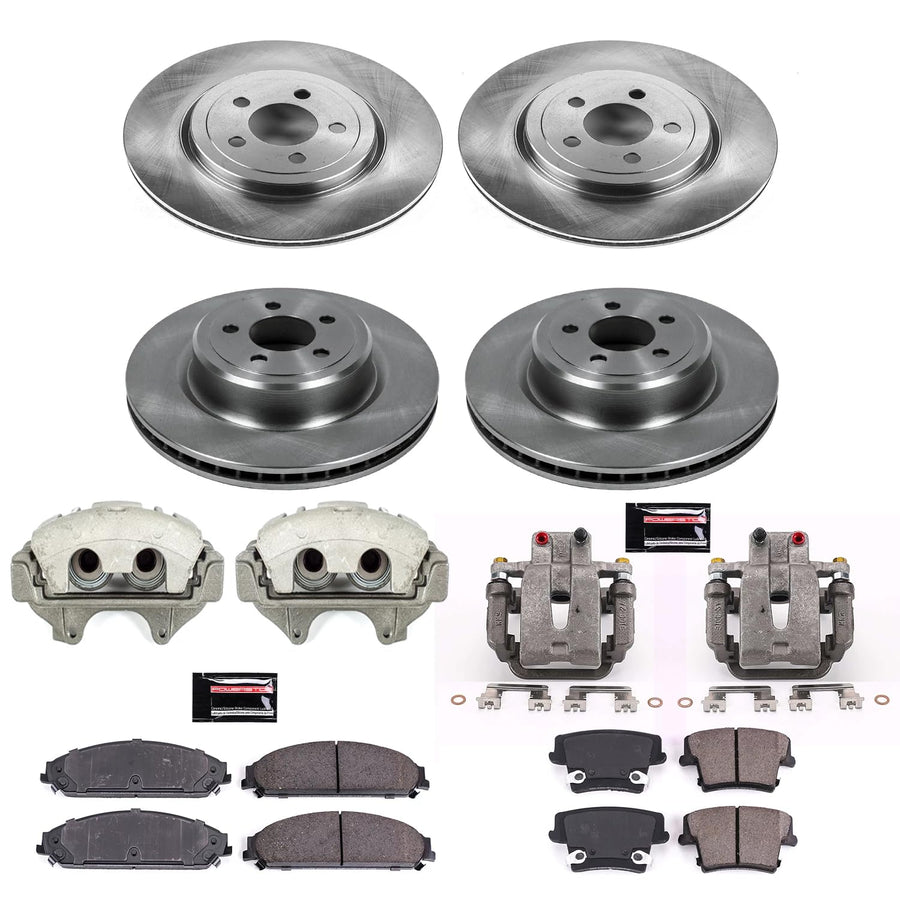 Power Stop Autospeciality KCOE5457 Replacement Front and Rear Caliper Kit- OE Rotors, Ceramic Brake Pads, Calipers For Dodge Charger 2006-2011, Dodge Magnum 2006-2008 [Model Specific]
