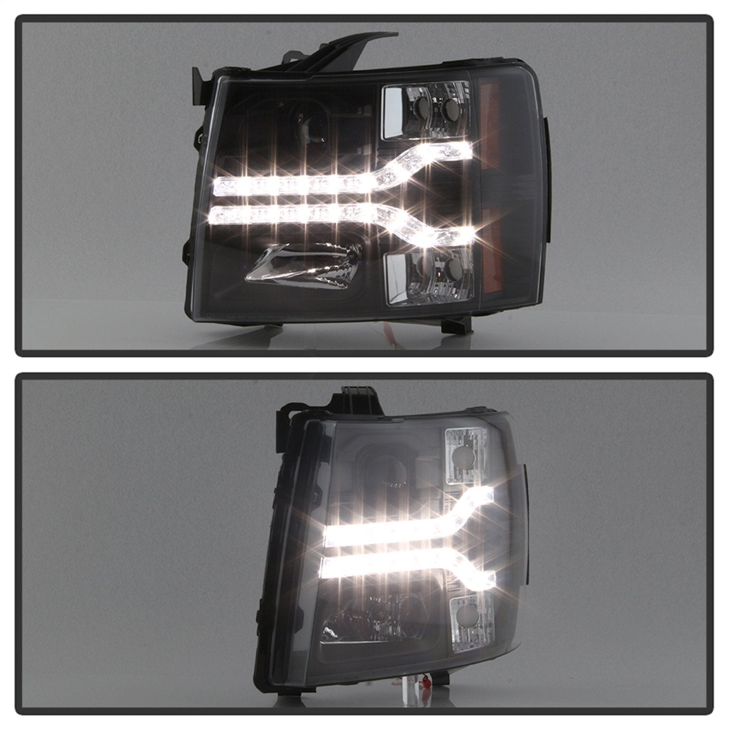 Spyder Auto 5083524 Spyder Chevy Silverado 1500 07-13 / 2500HD/3500HD 07-14 Version 2 Projector Headlights - LED DRL - Black