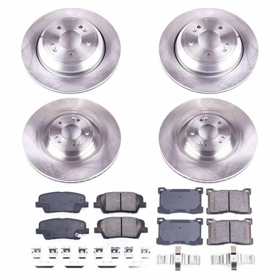 Power Stop KOE7342 Replacement Brake Kit-OE Brake Rotors & Ceramic Brake Pads For Hyundai Equus 2012-2016, Kia K900 2015-2017 [Model Specific] Autospecialty