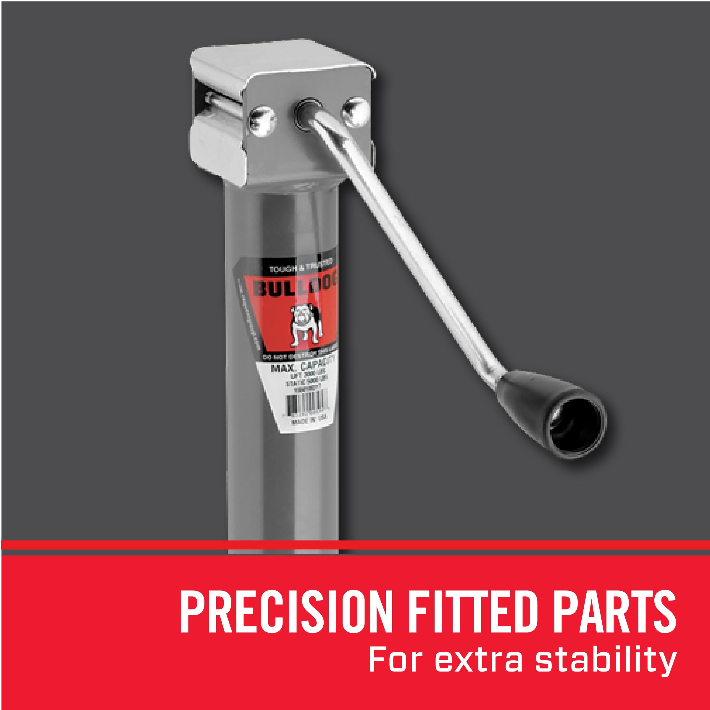 1550100317 Bulldog A-Frame Trailer Jack,silver,3,000 lbs.