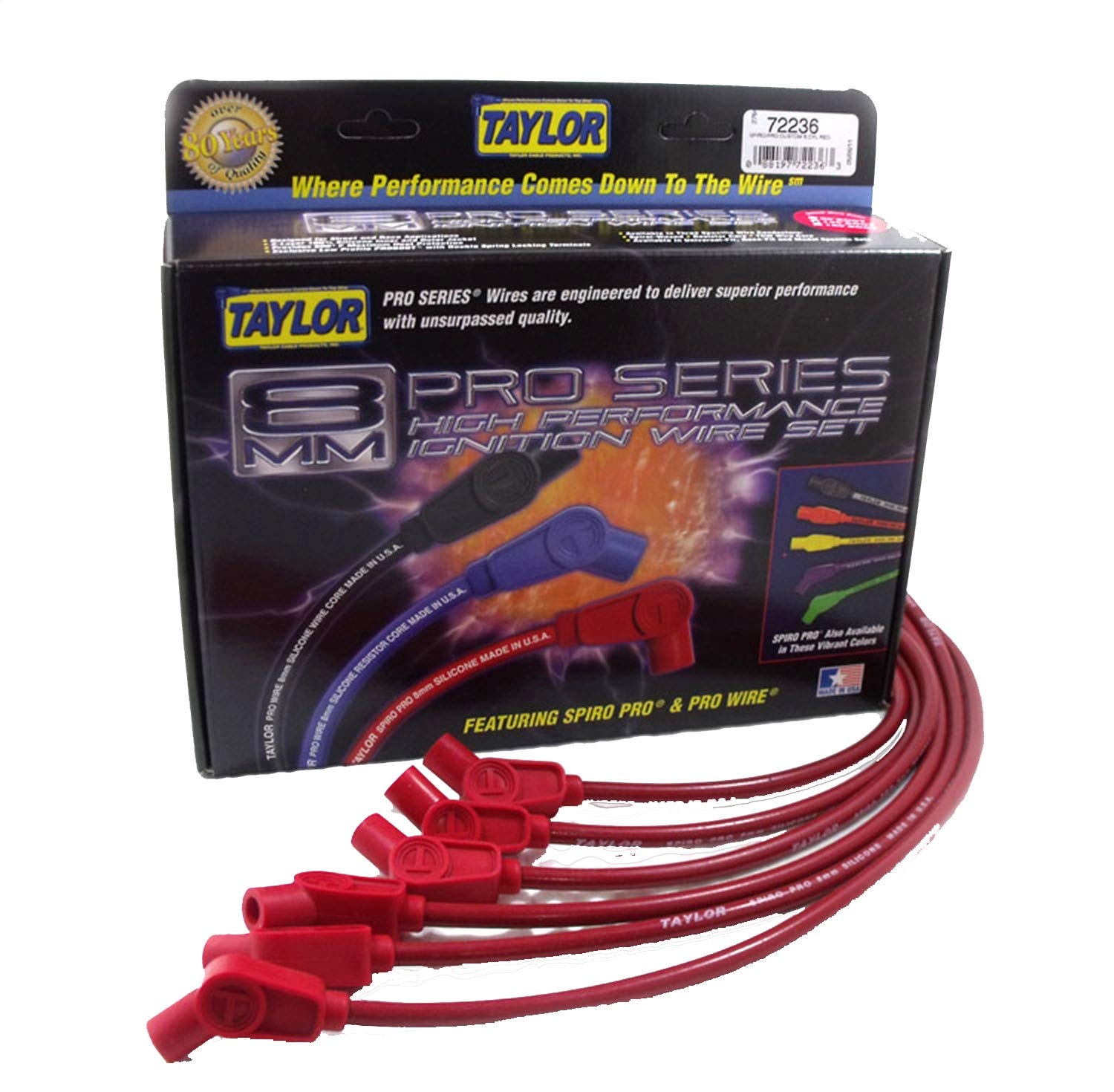 8mm Taylor Race Fit Spiro-Pro Red