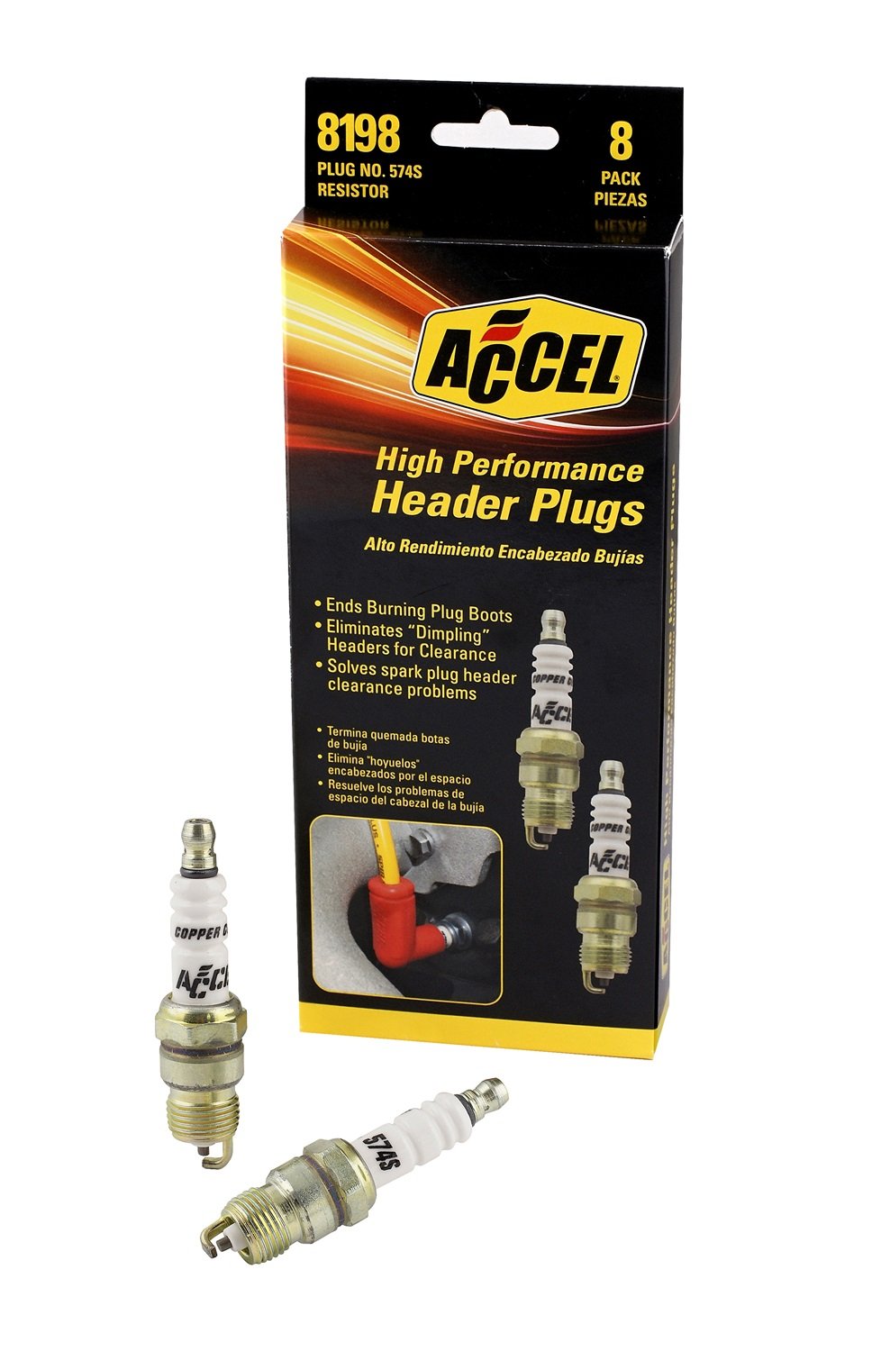 Performance ACCEL 8198 U-Groove Header Spark Plug - Pack of 8