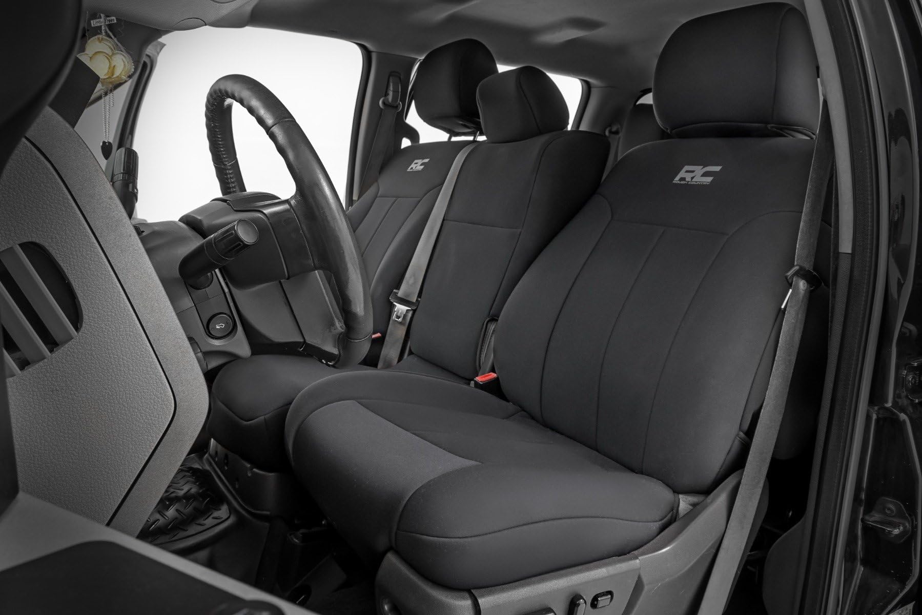 Rough Country Neoprene Seat Covers for F-250/F-350 Ford Super Duty (2011-2016) - Waterproof & UV Resistant, Foam Padded, Front & Rear Seat Cover Set
