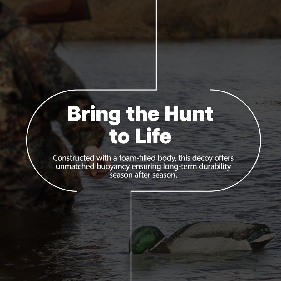 Avian-X Power Shaker Mallard Drake Duck Decoy Floating Surface Feeder for Hunting with Shaker Module Foam Filled Body, Multicolor