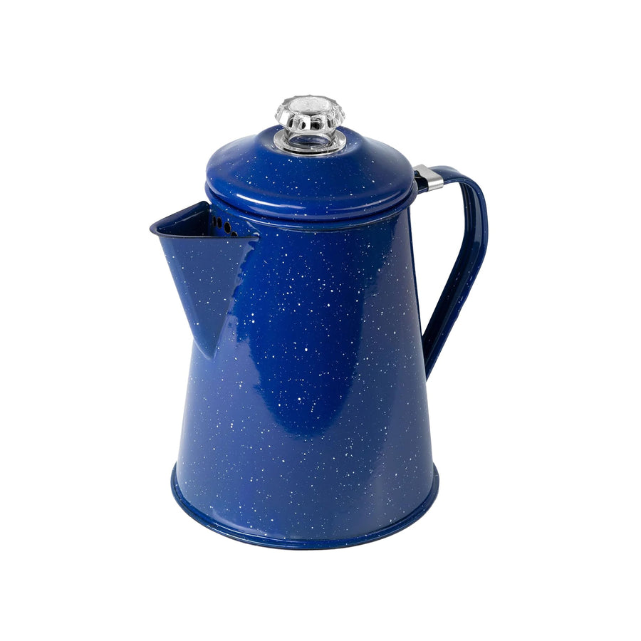 GSI Outdoors - Mesa Lapis - 2 QT Enamelware Percolator Coffee Pot – 8-Cup Dishwasher Safe Campfire Coffee Maker, Durable Vintage Kettle for Camping, RV, Stovetop & Outdoor Brewing