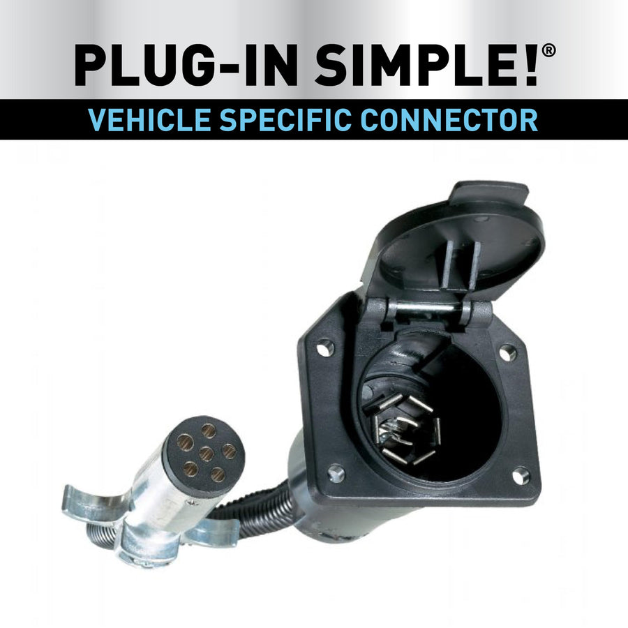 Hopkins 47435 6-Way to Durable 7-Way RV Blade Trailer Wiring Adapter with Harness Protector Water Proof
