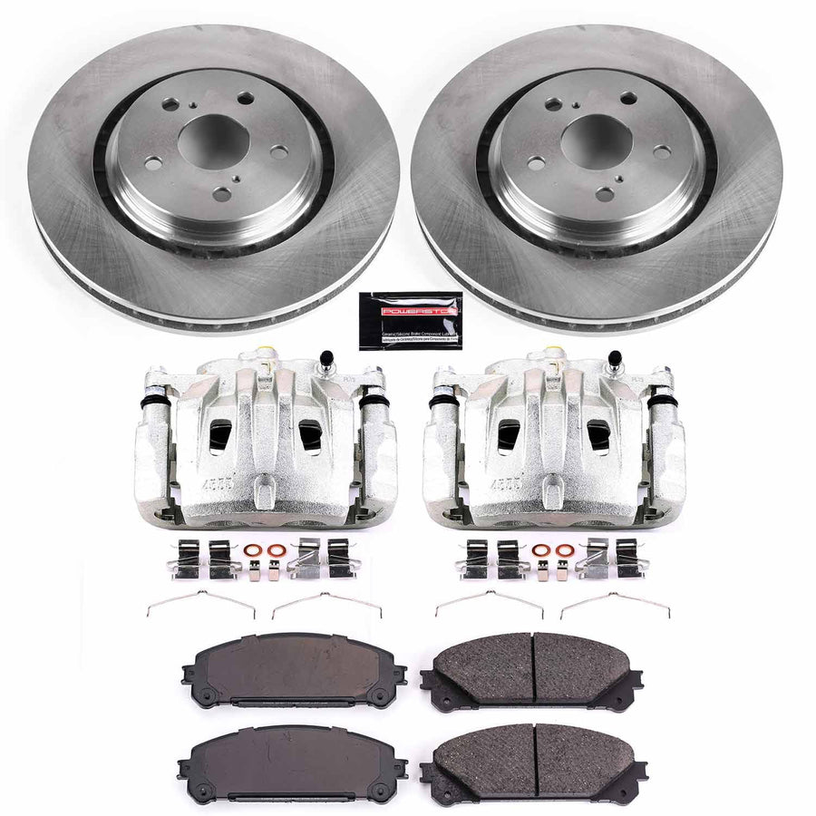 Power Stop Autospecialty KCOE7688 Front Caliper Brake Kit- Brake Rotors, Ceramic Brake Pads and Brake Calipers For Lexus RX350, Lexus RX350L, Lexus RX450hL [Model Specific]