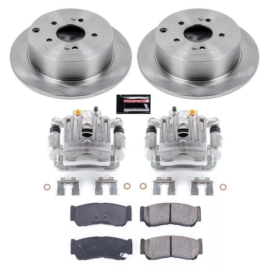 Power Stop KCOE4694 Replacement Autospecialty Rear Caliper Kit-Rotors, Ceramic Brake Pads, Calipers For Hyundai Santa Fe 2007-2009 [Model Specific]