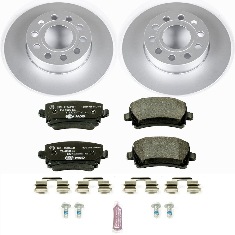 Power Stop ESK4627 Euro-Stop Rear Brake Kit For Volkswagen Audi A3 2008, Jetta 2005-2010, Rabbit 2006-2009 [Model Specific]