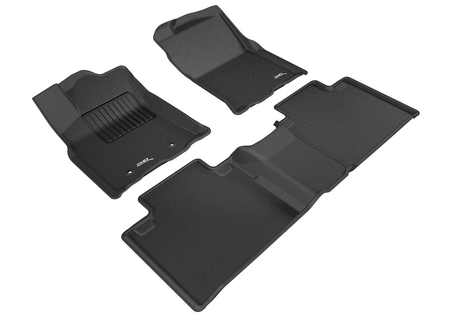 3D MAXpider KAGU Custom Fit Floor Mat (BLACK) for 2016-2017 TOYOTA TACOMA ACCESS CAB - 1ST ROW 2ND ROW