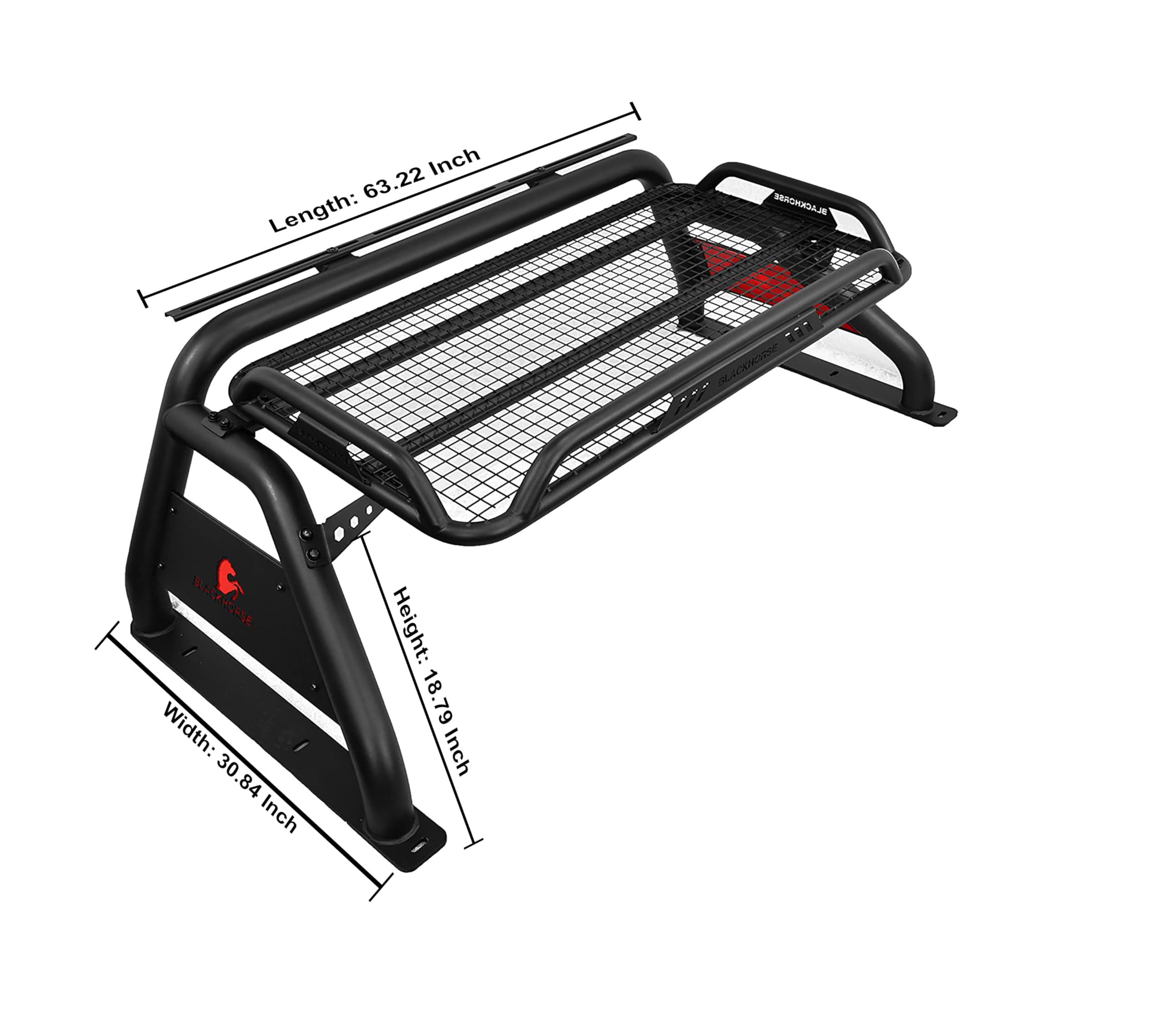 Atlas Roll Bar Black Horse Kit Compatible with 2015-2023 Toyota Tacoma-ATRB-TOTAB-PLFB
