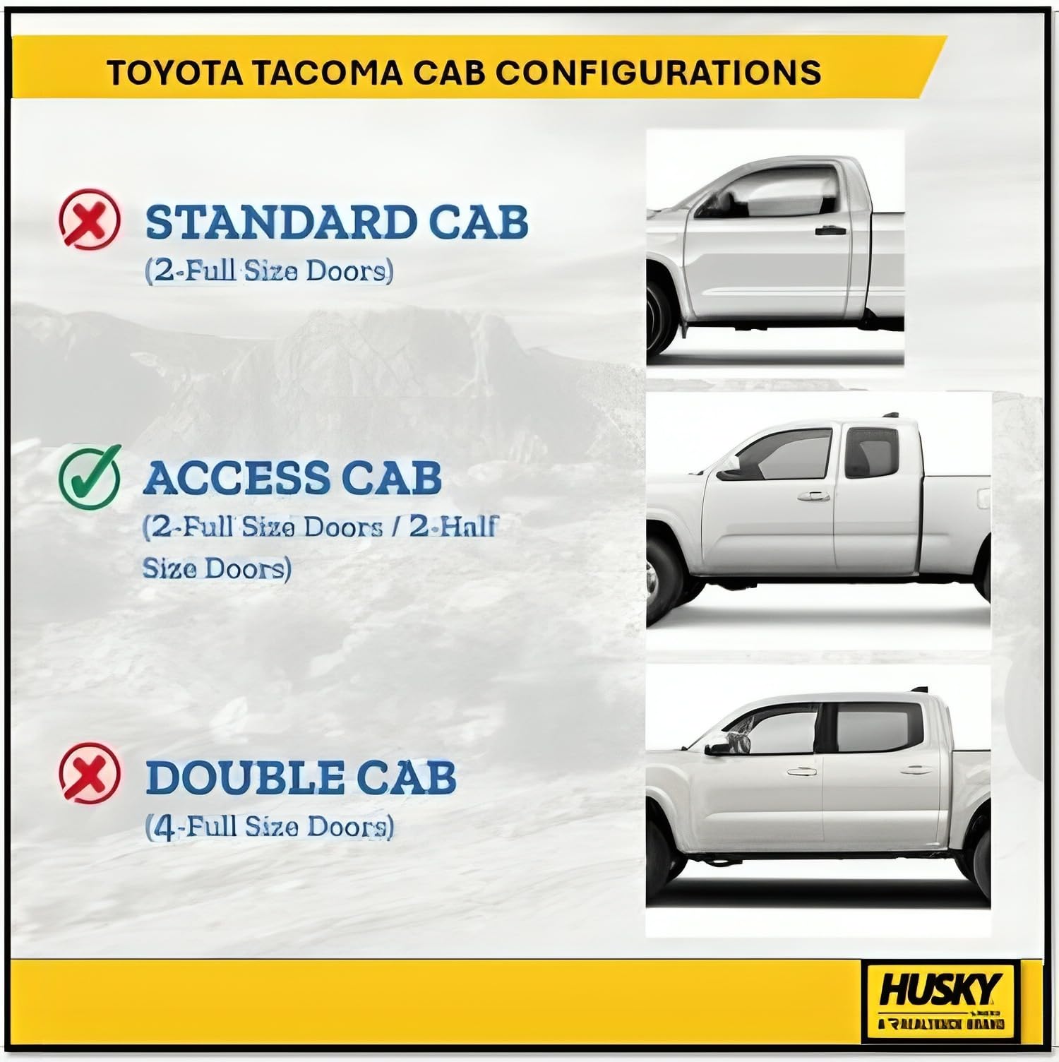 Classic Style Series Husky Liners | 1995-2004 Toyota Tacoma Access Cab | 2nd Seat Floor Liner, Black | 65101