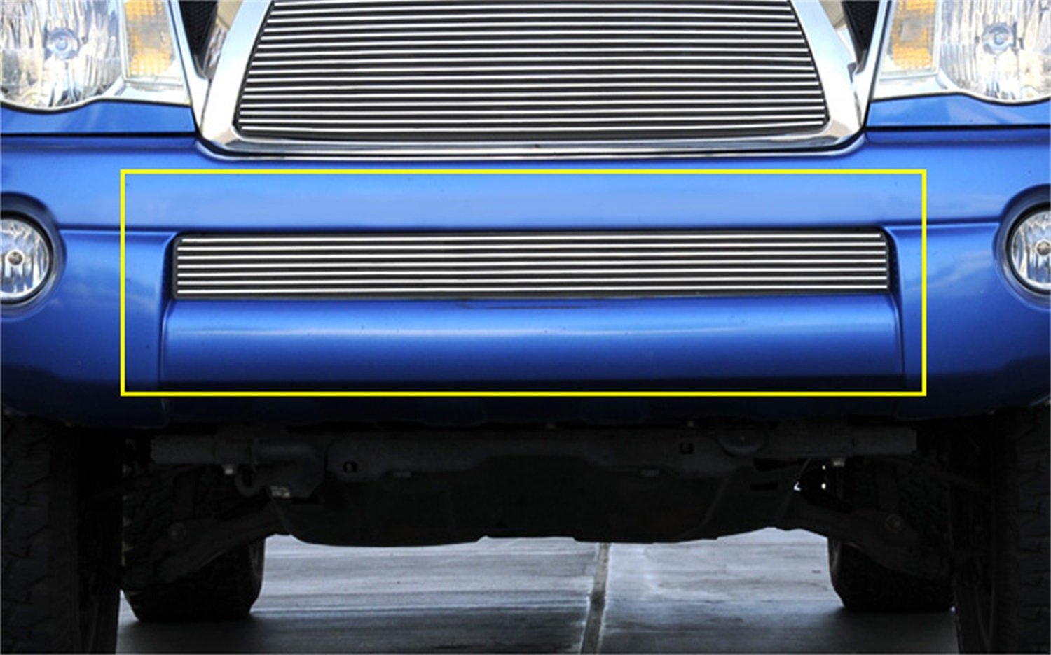 Horizontal T-Rex 25895 Aluminum Polished Finish Billet Bumper Grille Overlay for Toyota Tacoma