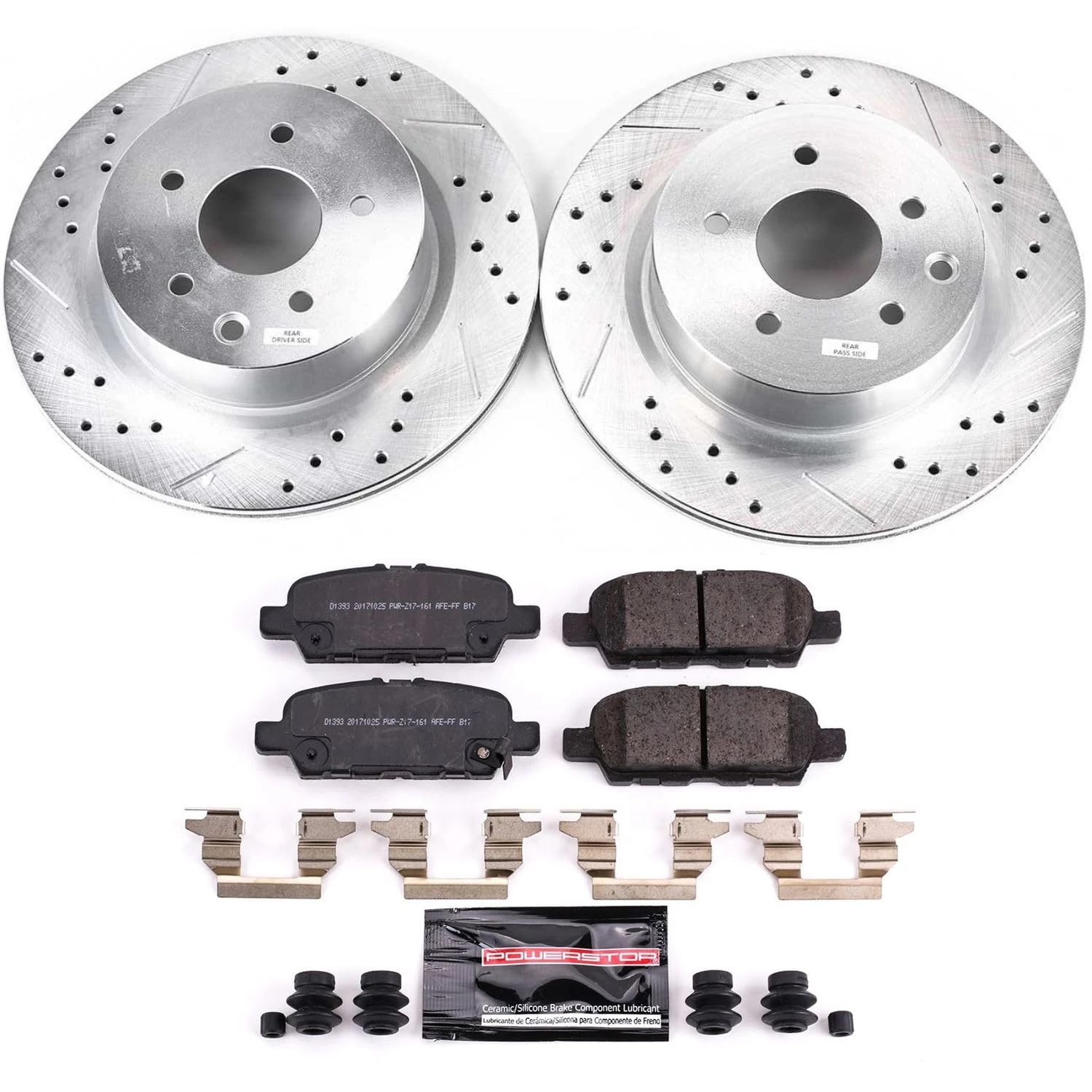 Power Stop K8062 Z23 Evolution Sport Brake Upgrade Kit Rear For INFINITI EX35, INFINITI E, INFINITI, INFINITI QX50, Nissan 370Z, Nissan Maxima, Niss [Model Specific]