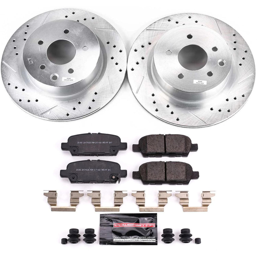 Power Stop K8062 Z23 Evolution Sport Brake Upgrade Kit Rear For INFINITI EX35, INFINITI E, INFINITI, INFINITI QX50, Nissan 370Z, Nissan Maxima, Niss [Model Specific]