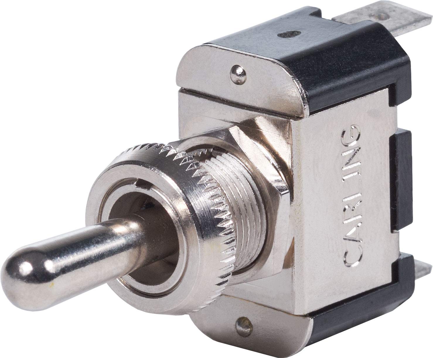 WeatherDeck Toggle Switch Blue Sea Systems SPDT (ON)-Off-ON, Nickel-plated Brass