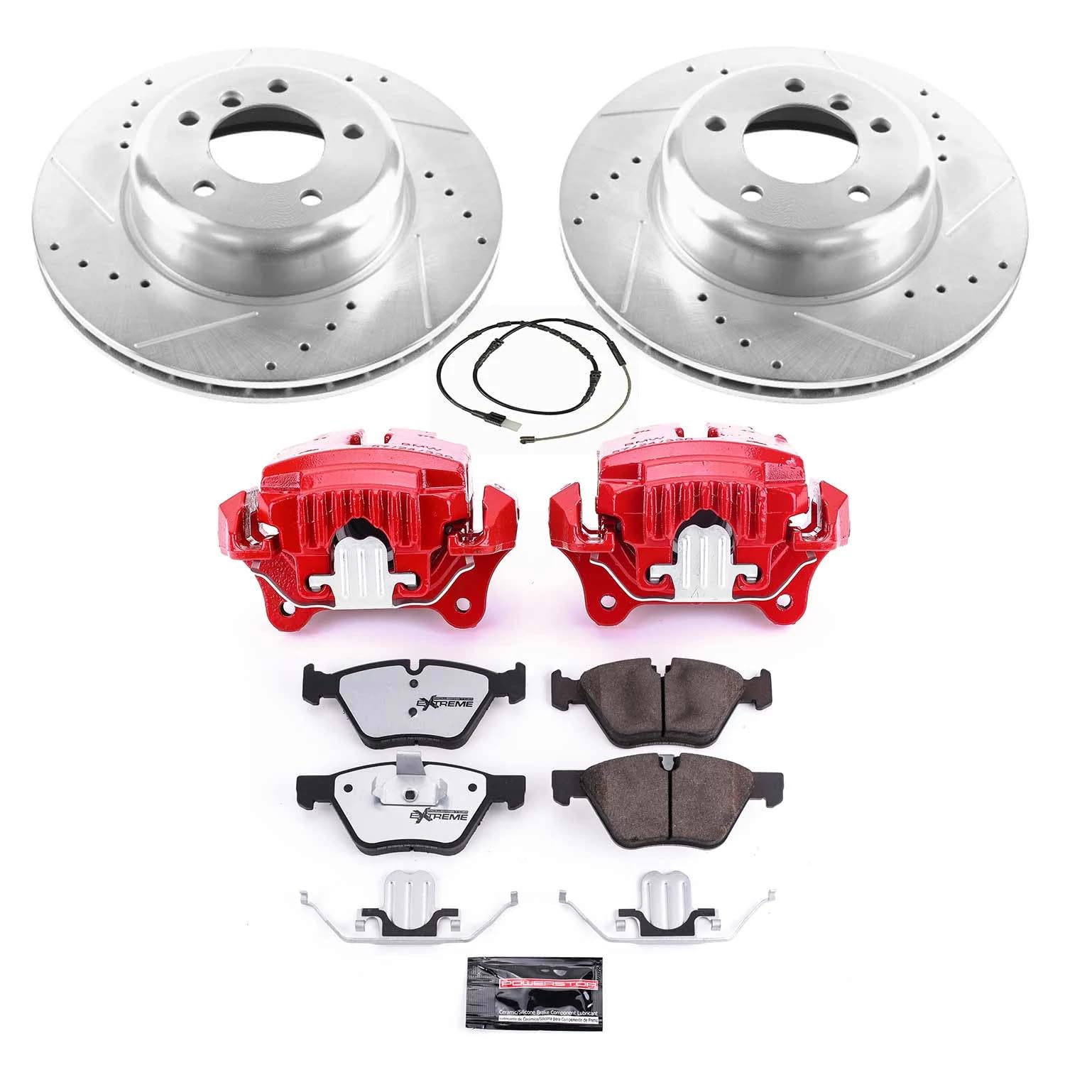 Power Stop Z26 KC5691-26, Front Caliper Kit-Drilled/Slotted Rotors, Carbon Ceramic Pads, Calipers For BMW Z4 2010-2016 [Model Specific]