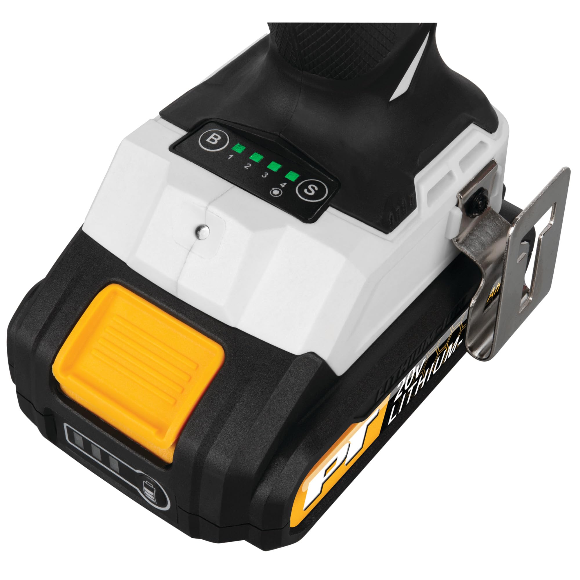 20V Li-Ion Performance Tool W7720 1/2-Inch Brushless Impact Wrench: 295 ft-lb Torque, 4-Speed Torque Settings, Auto-Stop Function, Reversible, LED Light, Quick Charger, White/Black