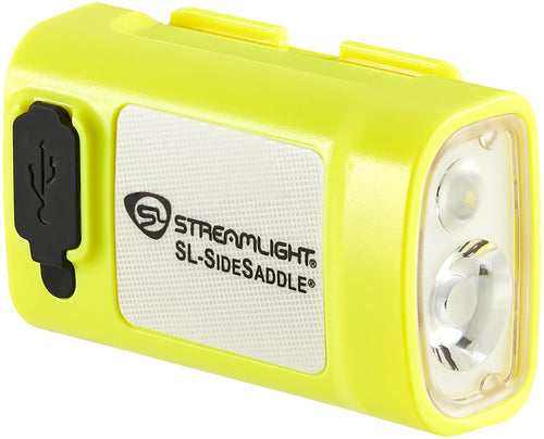 Streamlight 61637 USB Rechargeable SL-Sidesaddle 400-Lumen Hands-Free Hard Hat, Helmet, and Headgear LED Light with Mount, Rechargeable Battery, USB-C Cable, Yellow