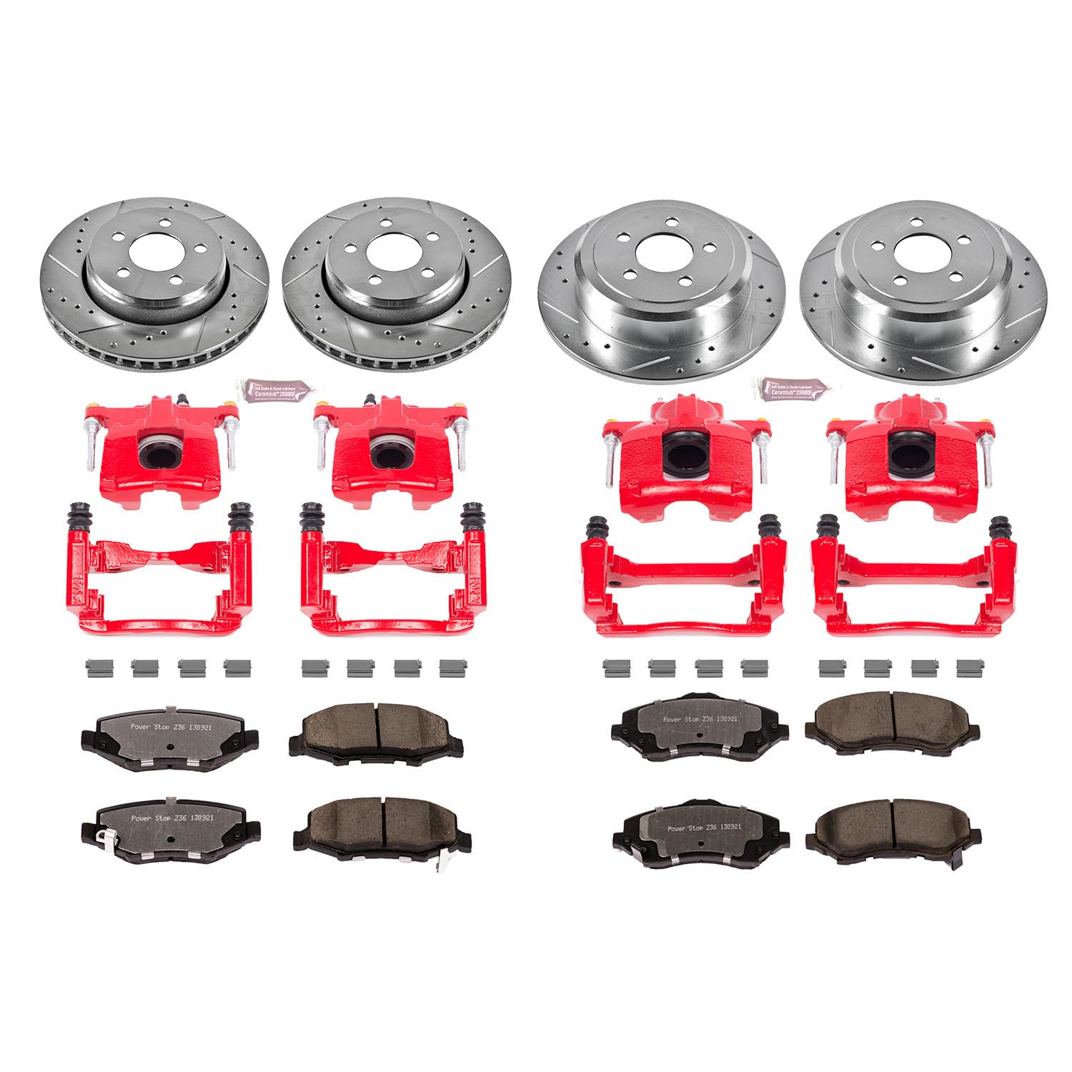 Power Stop Z36 KC2832A-36 Front & Rear Truck and Tow Brake Kit with Calipers For Dodge Nitro 2007-2011, Jeep Liberty 2008-2012 [Model Specific]