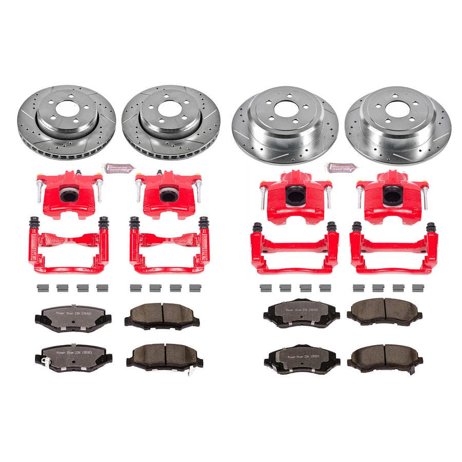 Power Stop Z36 KC2832A-36 Front & Rear Truck and Tow Brake Kit with Calipers For Dodge Nitro 2007-2011, Jeep Liberty 2008-2012 [Model Specific]