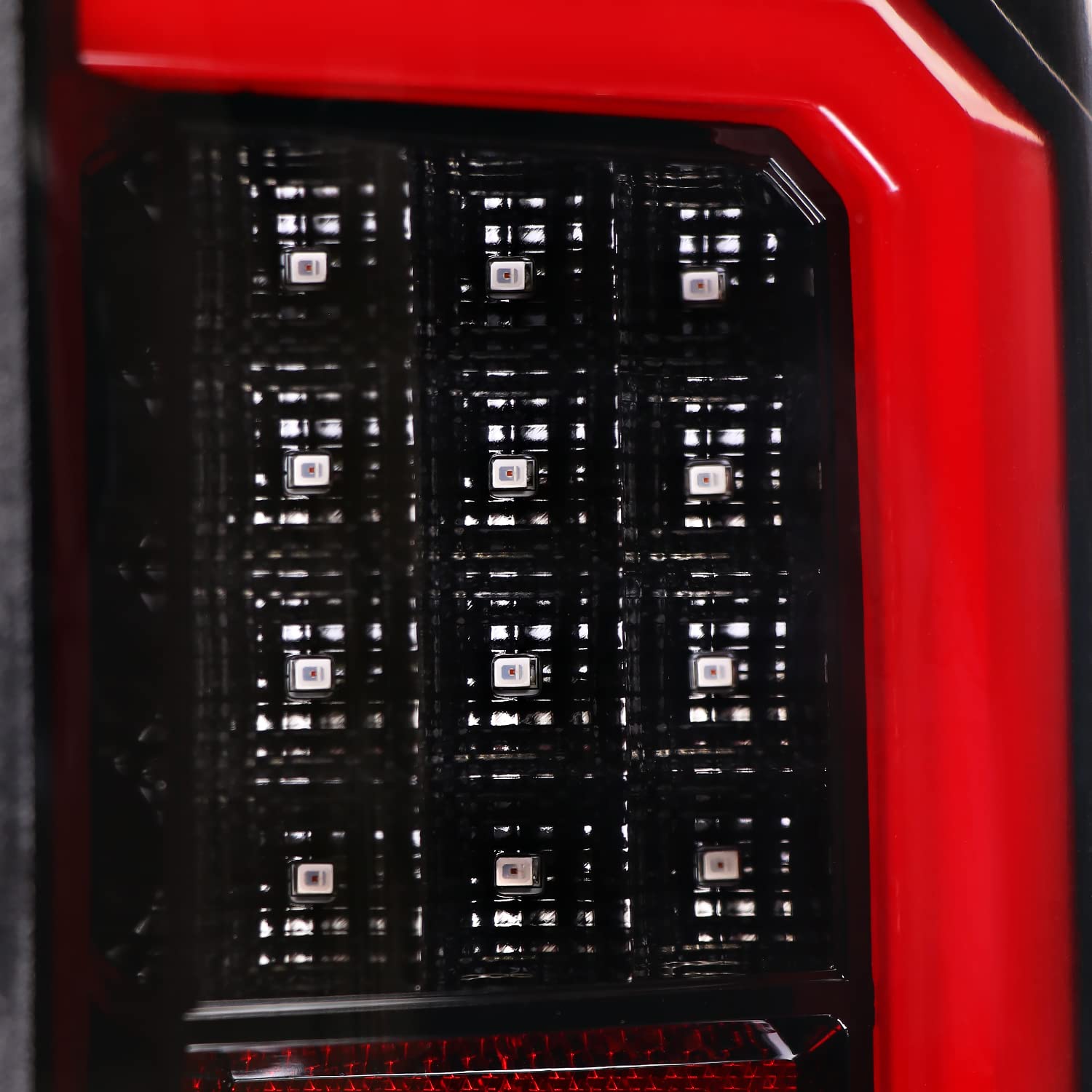 Pearl Black SPEC-D TUNING LED Tail Lights w/Red LED Light Bars Compatible with 2007-2013 Chevy Silverado 1500/2500HD/3500HD, Left + Right Pair Assembly