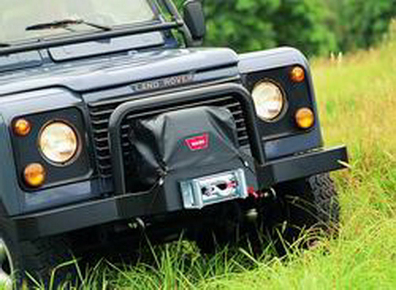 Soft WARN Winch Cover with Bungee Cord Fasteners for 9.5ti and XD9000i Winches, Black