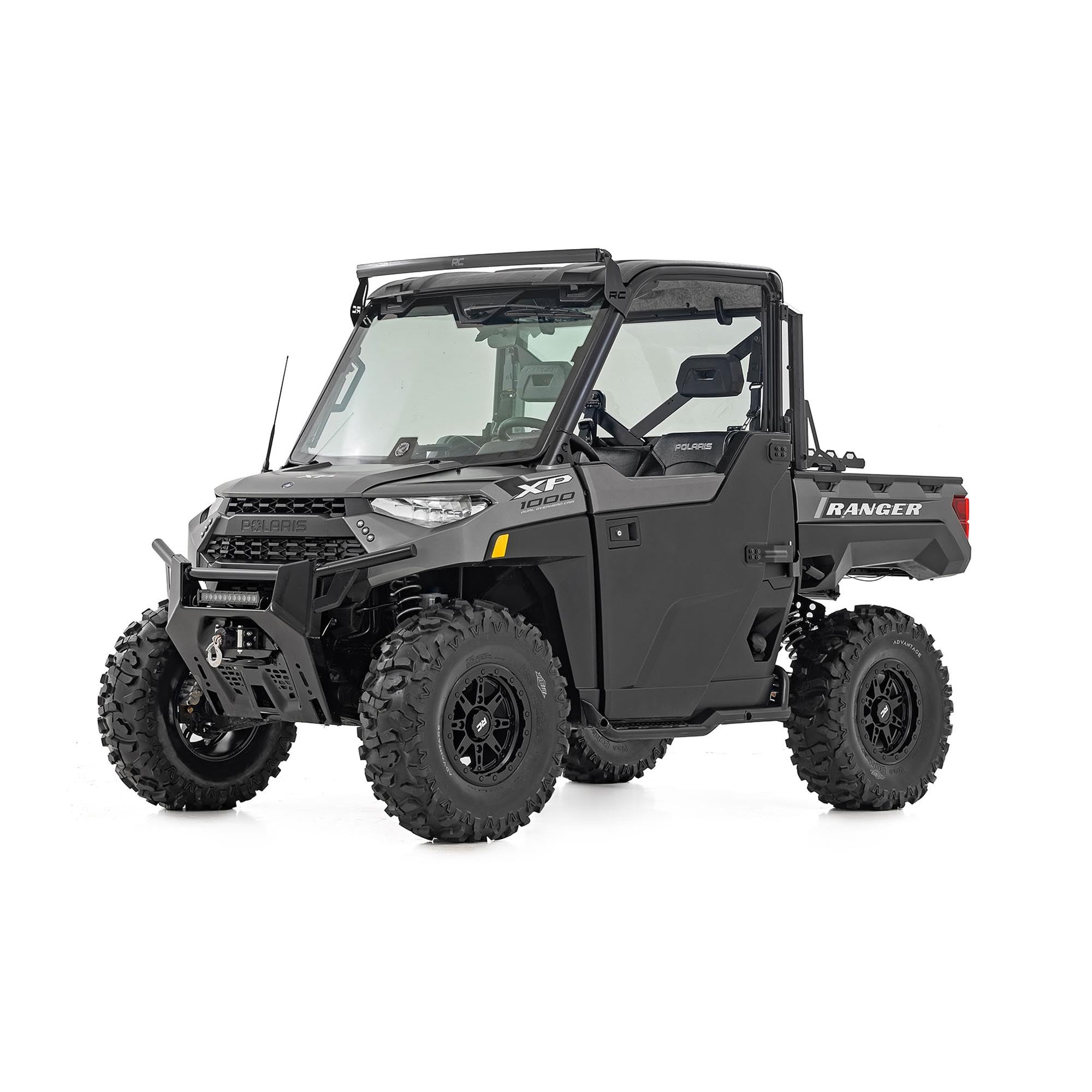 Rough Country One-Piece 94 Series Aluminum Wheel - 14x7, 4x156mm Bolt Pattern, +10mm Offset, Matte Black for UTV, ATV