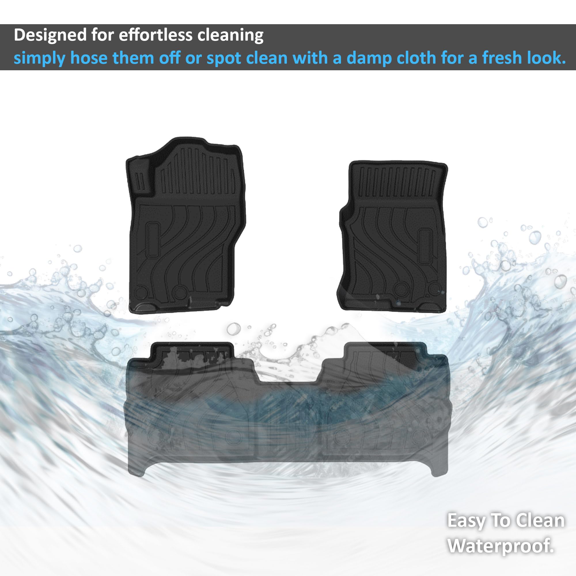 TOTALINER Black Horse Heavy Duty Floor Mat Anti-Skid Black 1.37'' Thickness Compatible with 2019-2023 Nissan Frontier-FMNFR19
