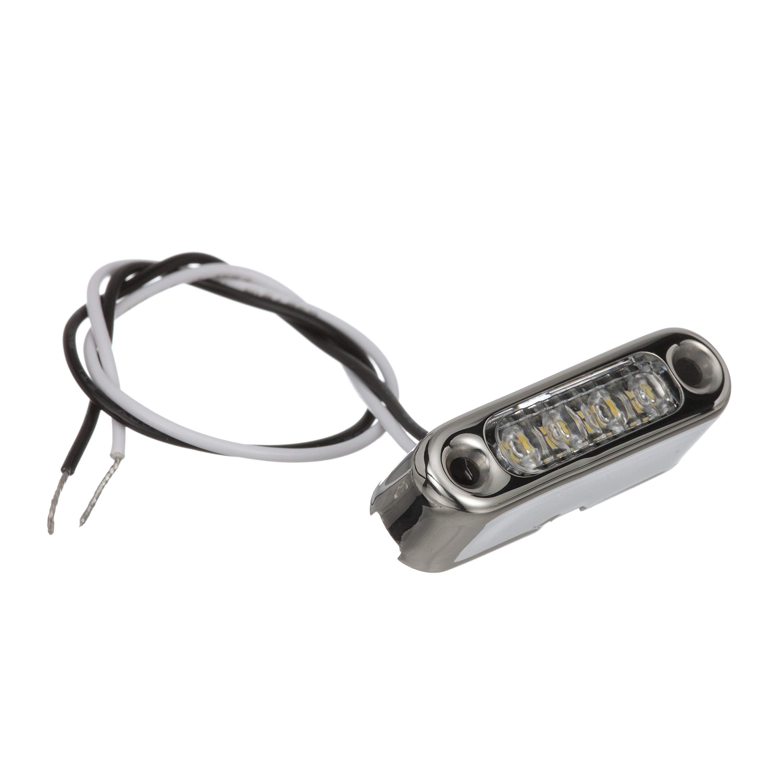 LED Micro Lights Attwood 6350W7, Stainless Steel Bezel, Vertical Mount, White Light, .66-Watt Draw at 12 Volts DC