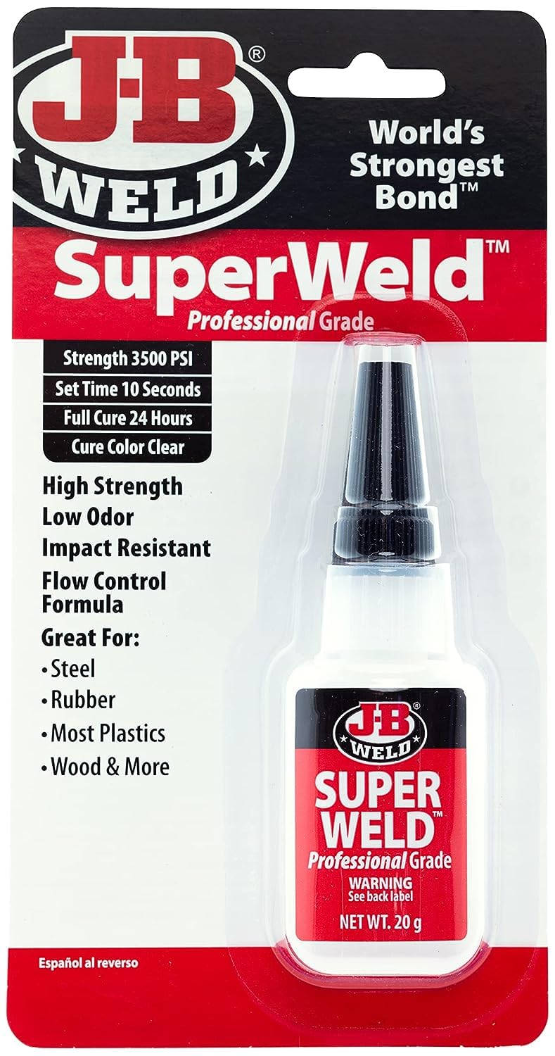 SuperWeld Glue J-B Weld 33120H - Clear Super Glue - 20g