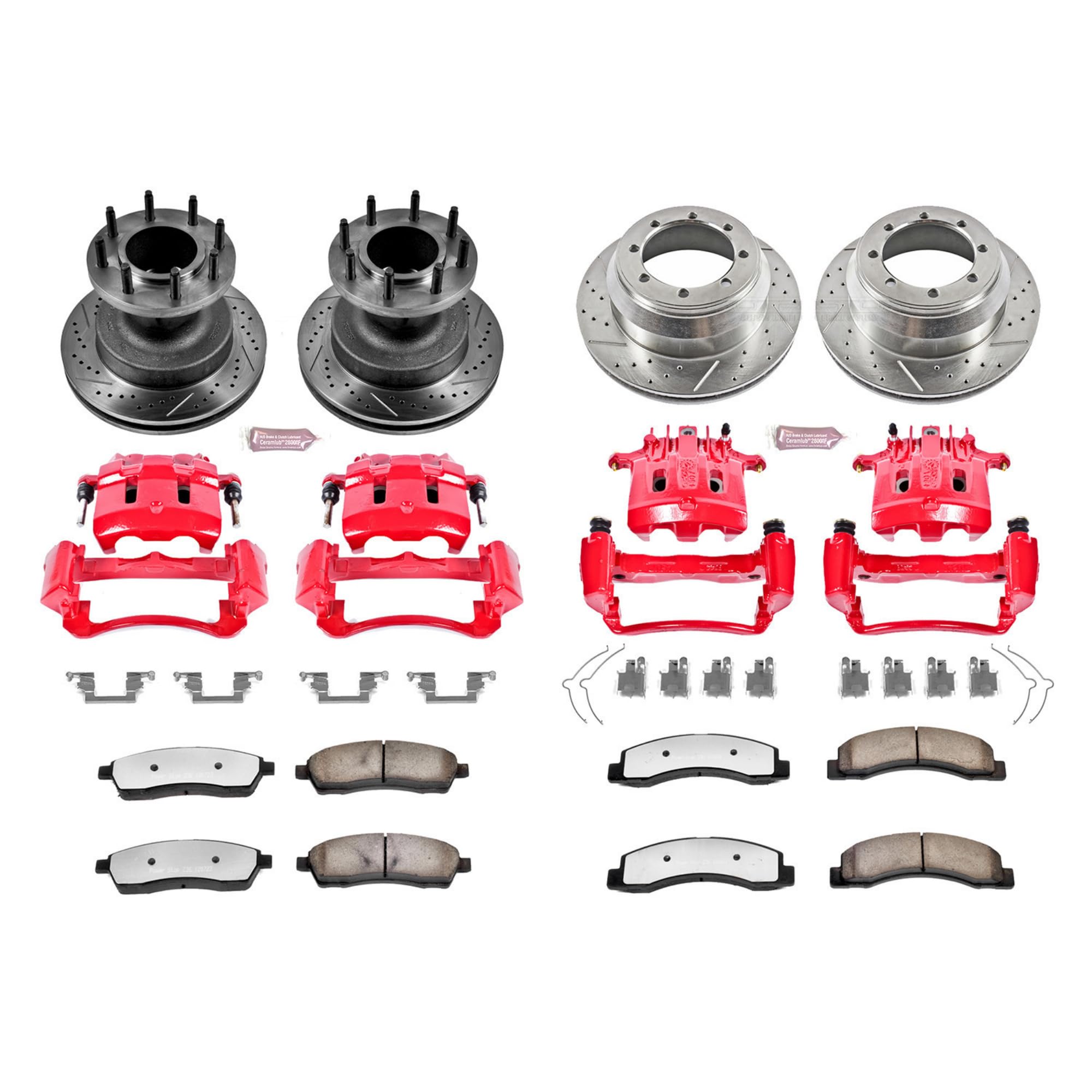 Power Stop Z36 KC2868-36 Brake Kit Front & Rear with Calipers For Ford F-350 Super Duty 1999-2000 [Vehicle Specific]