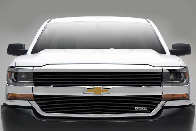 Laser Billet Grille, 2016-2018 Silverado 1500, Black, 2 Pc, Overlay - PN #6211271