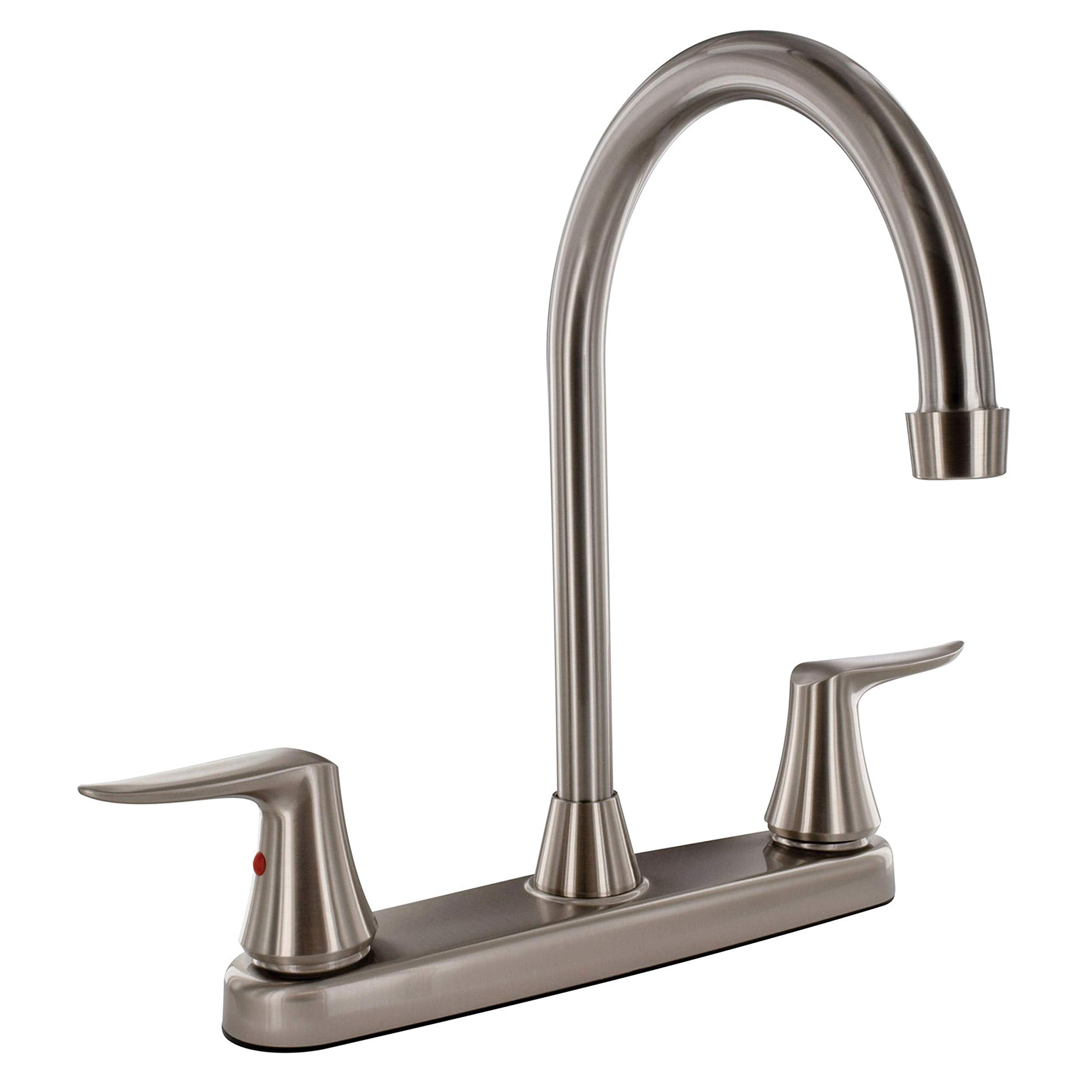 VALTERRA 8" Faucet Deck Brushed Nickel Hi-Arc Spout 2-Handle
