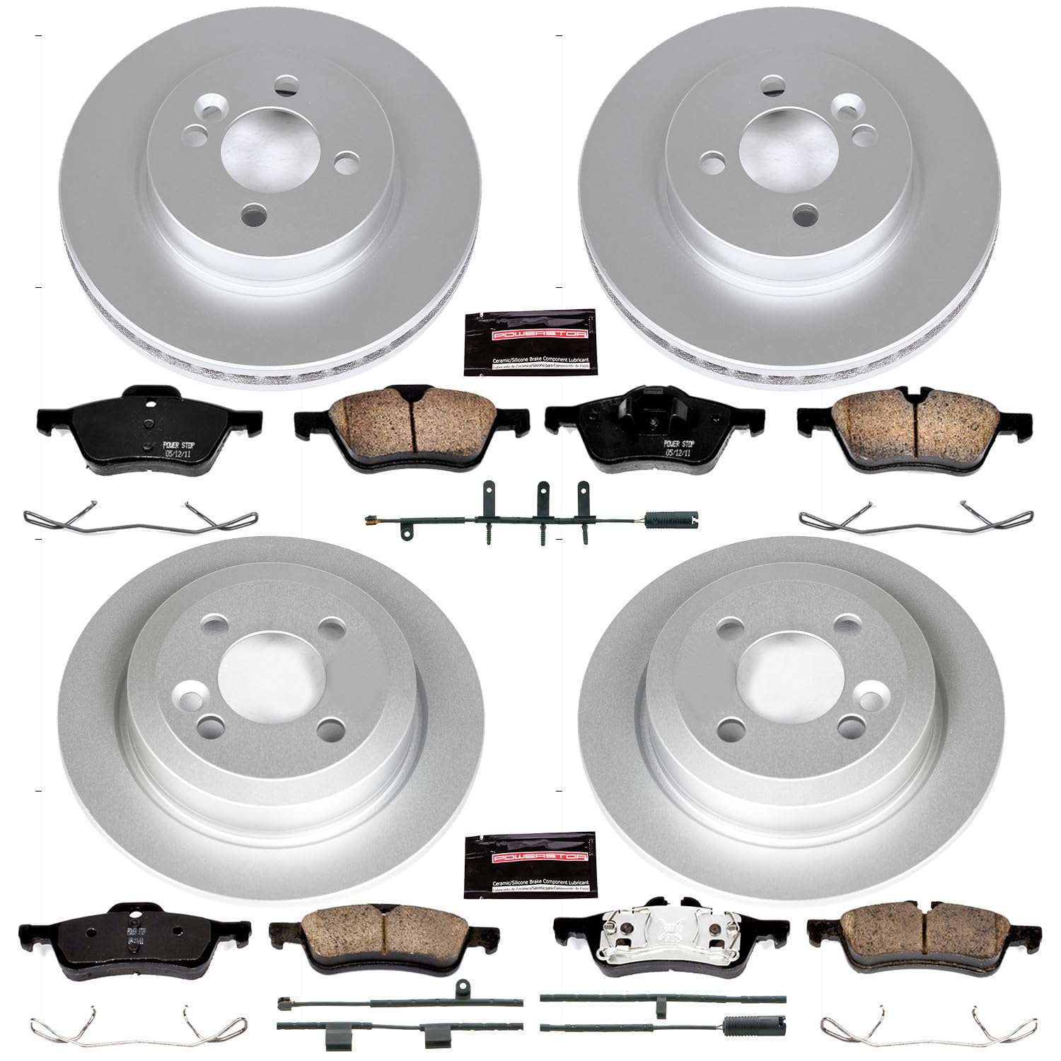 Power Stop Z23 Evolution Geomet Coated Brake Kit Front and Rear For Mini Cooper 2007-2008 [Model Specific]