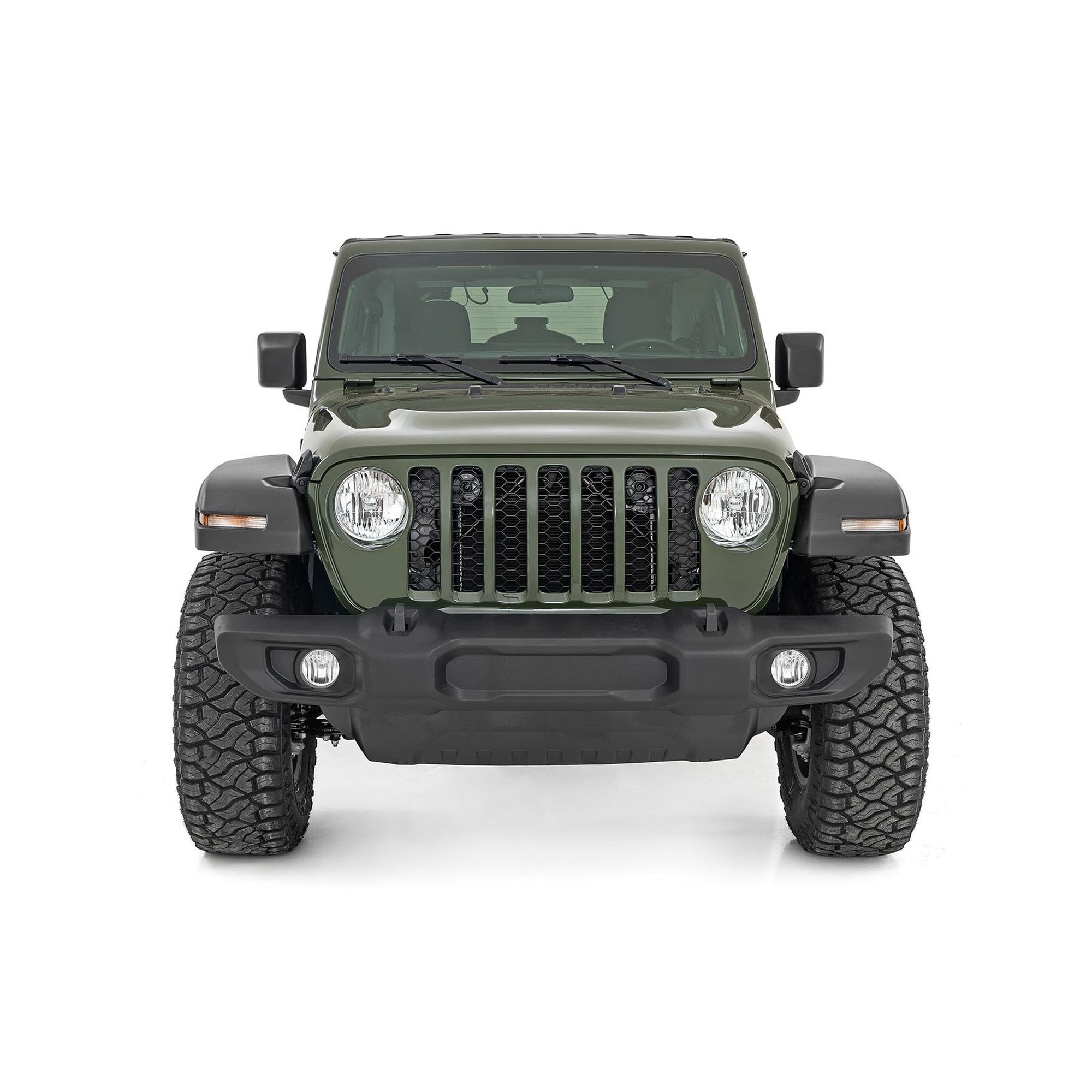 3.5 Inch Rough Country Lift Kit with N3 Shock Absorbers for Jeep Wrangler Rubicon JL 2-Door (2024-2025) - Includes Front & Rear Shocks, Control Arm Drop Brackets, Front Driveshaft, Lifted Coil Springs