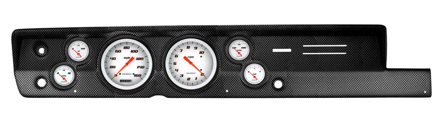 Velocity White Classic Instruments CDPB67VSW51CF Direct Fit 6 Gauge Set Compatible with 1967-1969 Barracuda