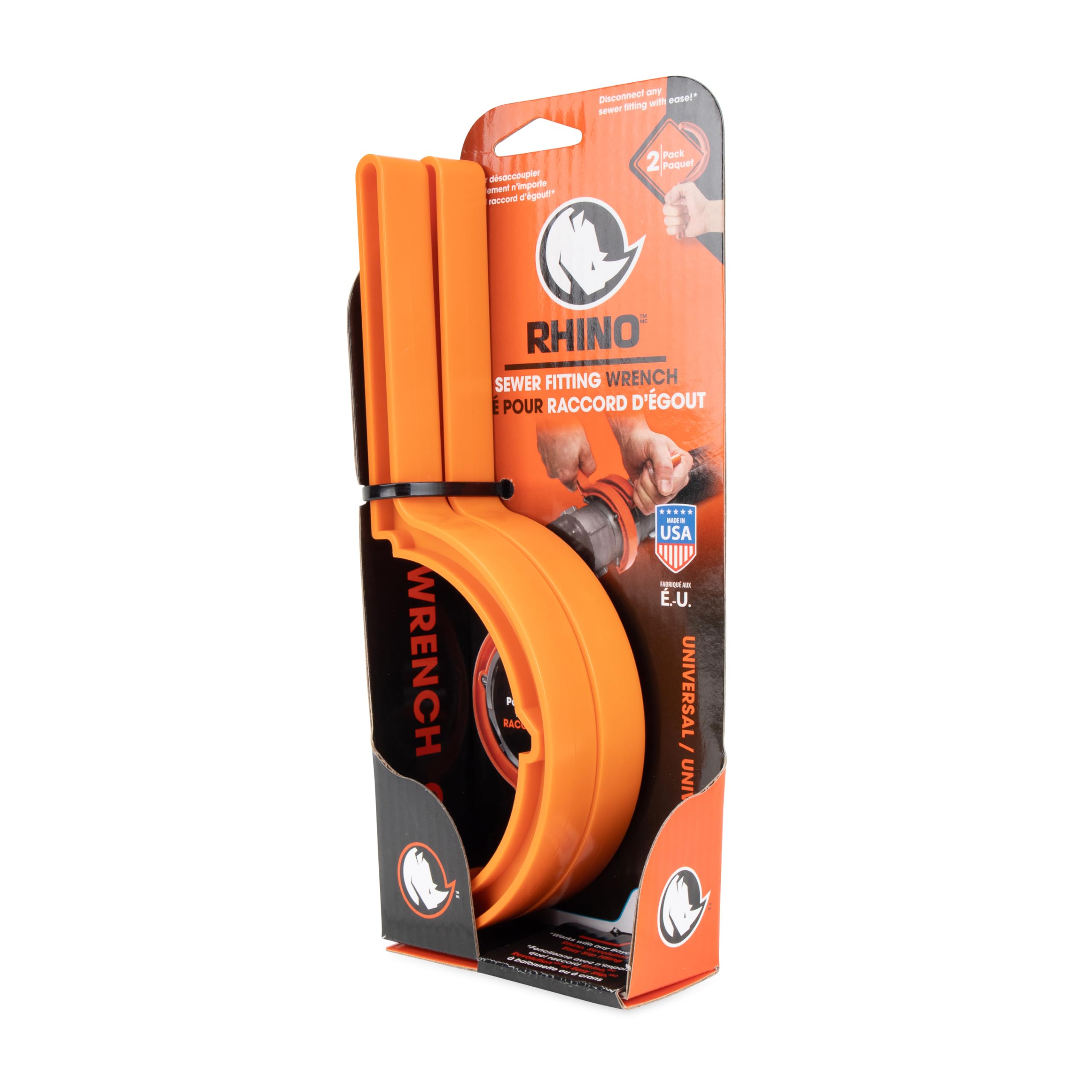 RhinoFLEX Camco RV Sewer Hose Wrenches, 2-Pack, Orange