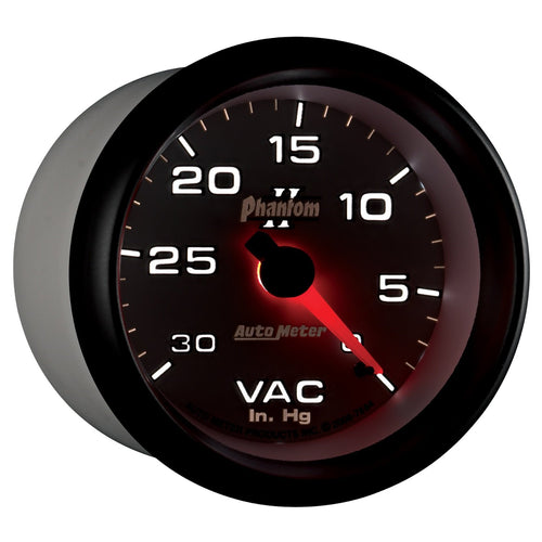 Auto Meter Phantom II 2-5/8" 0-30 in. Hg Mechanical Vacuum Gauge 7884