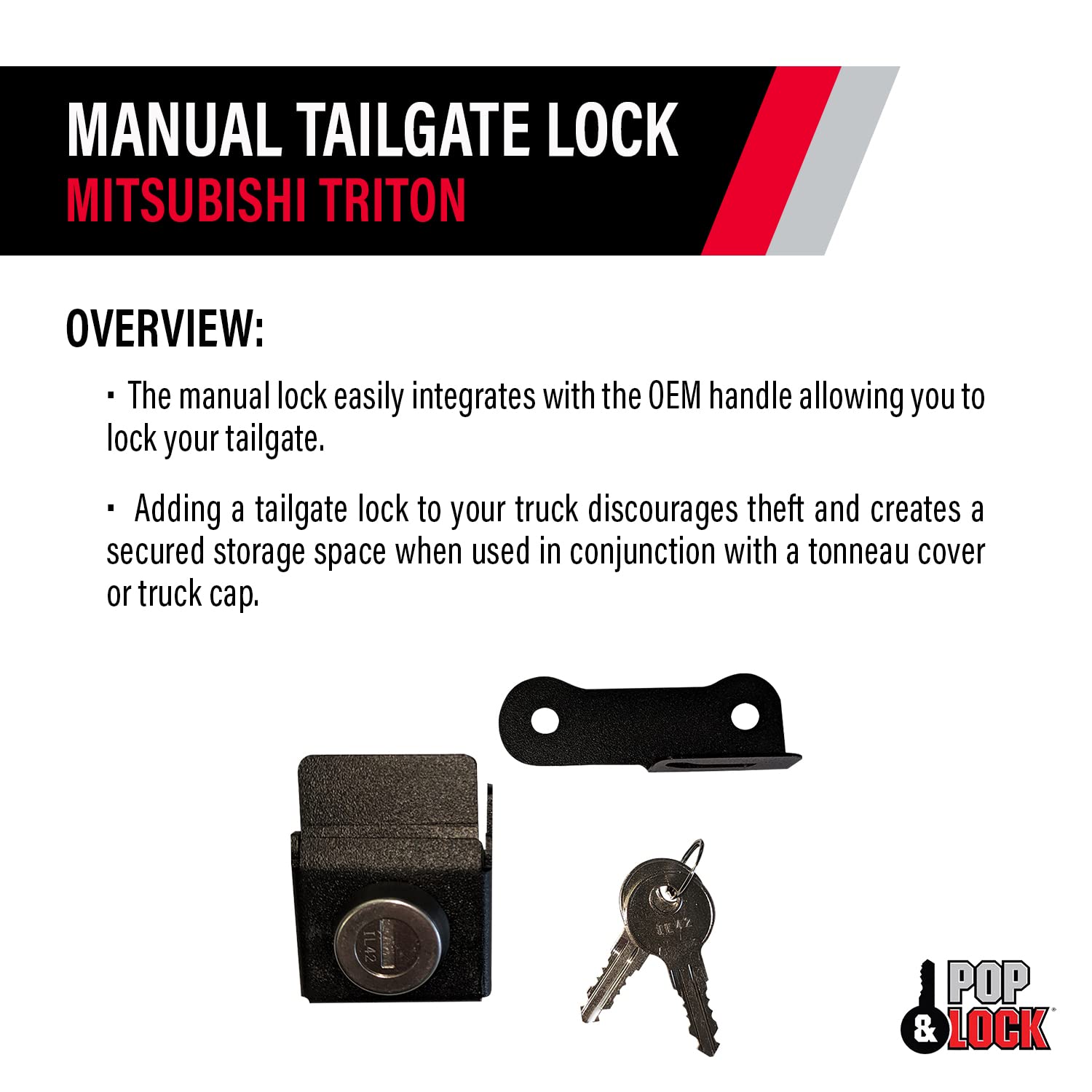 2016-2019 Mitsubishi Pop N Lock Manual Tailgate Lock