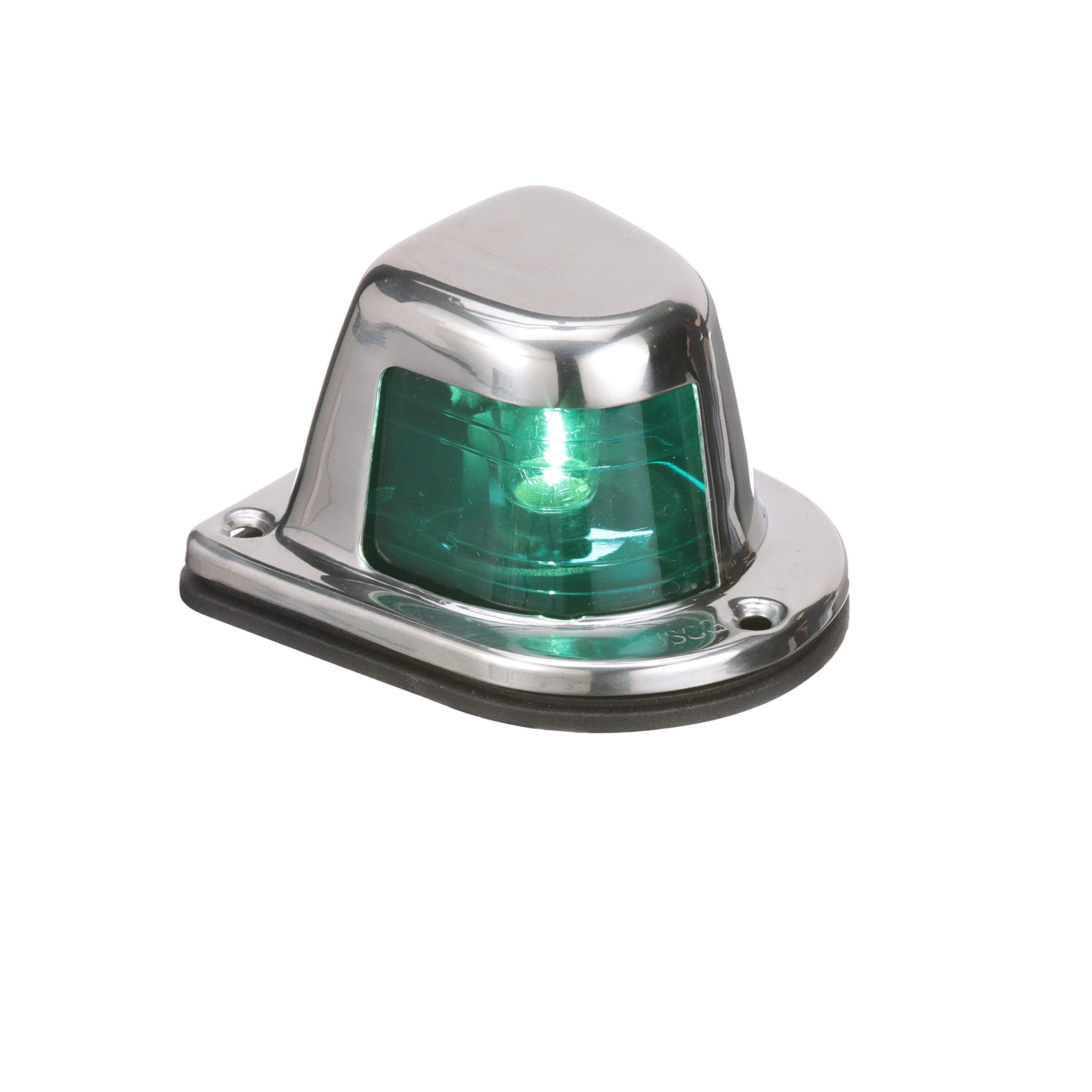 1-Mile Attwood Sidelights, Pair, Stainless Steel Housing, Deck Mount, Each Provides 1-Mile, 112.5-Degree Visibility, 12V