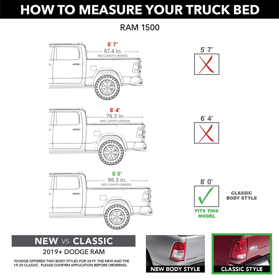 Roll-N-Lock M-Series Retractable Truck Bed Tonneau Cover | LG449M | Fits 2009 - 2018, 2019 - 2020 Classic Dodge Ram 1500/2500/3500 8' 2" Bed (98.3")