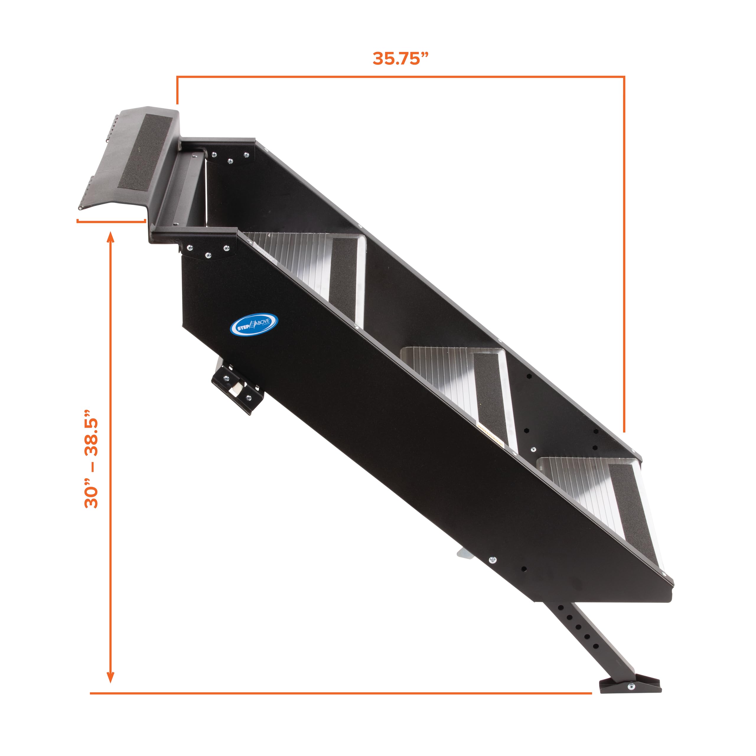MORryde StepAbove STP-207 Fold-Up RV Entry Step - 3-Step (9" Step Rise), Fits 26" to 28" Door Width
