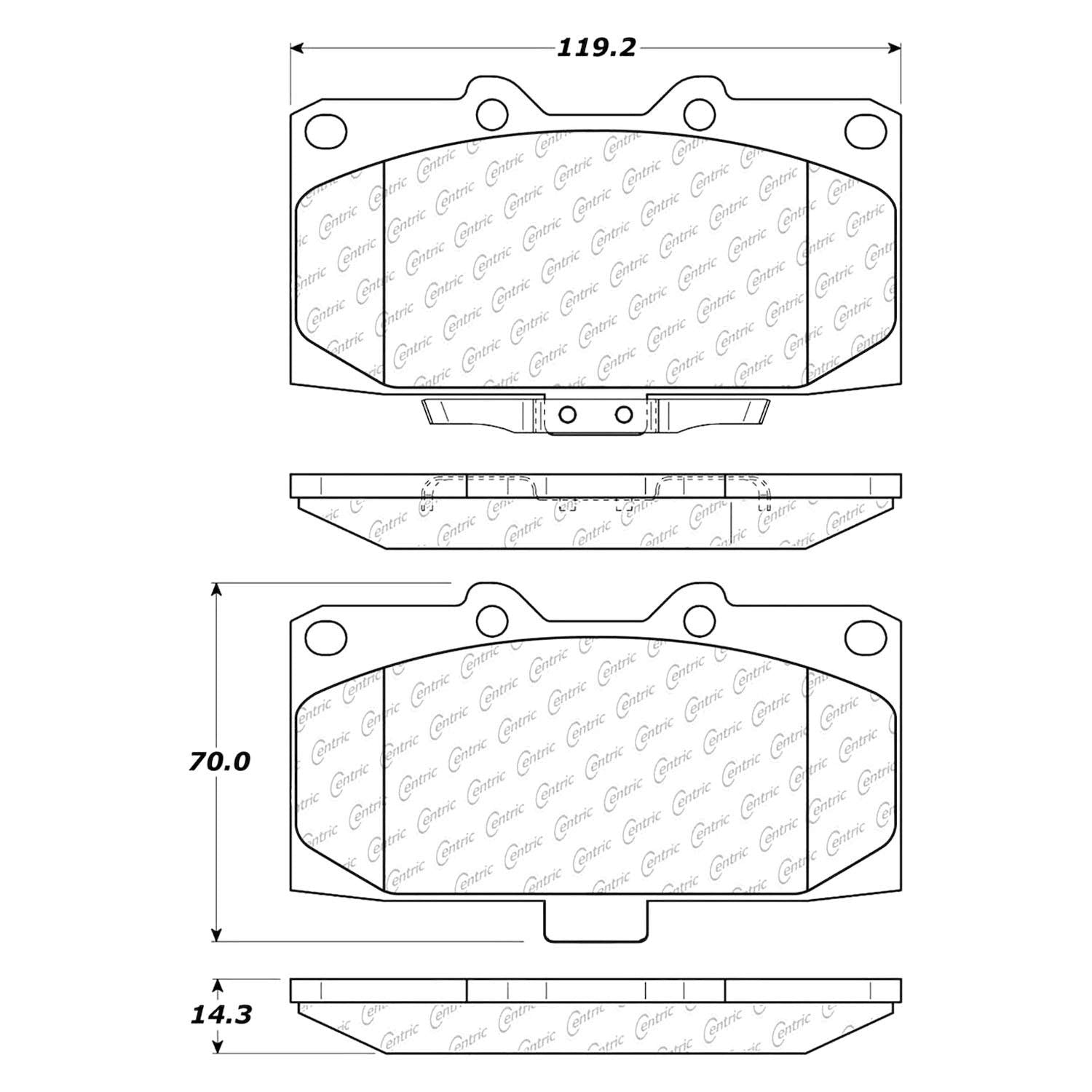 Posi Quiet Centric Front Brake Pad 104.11820